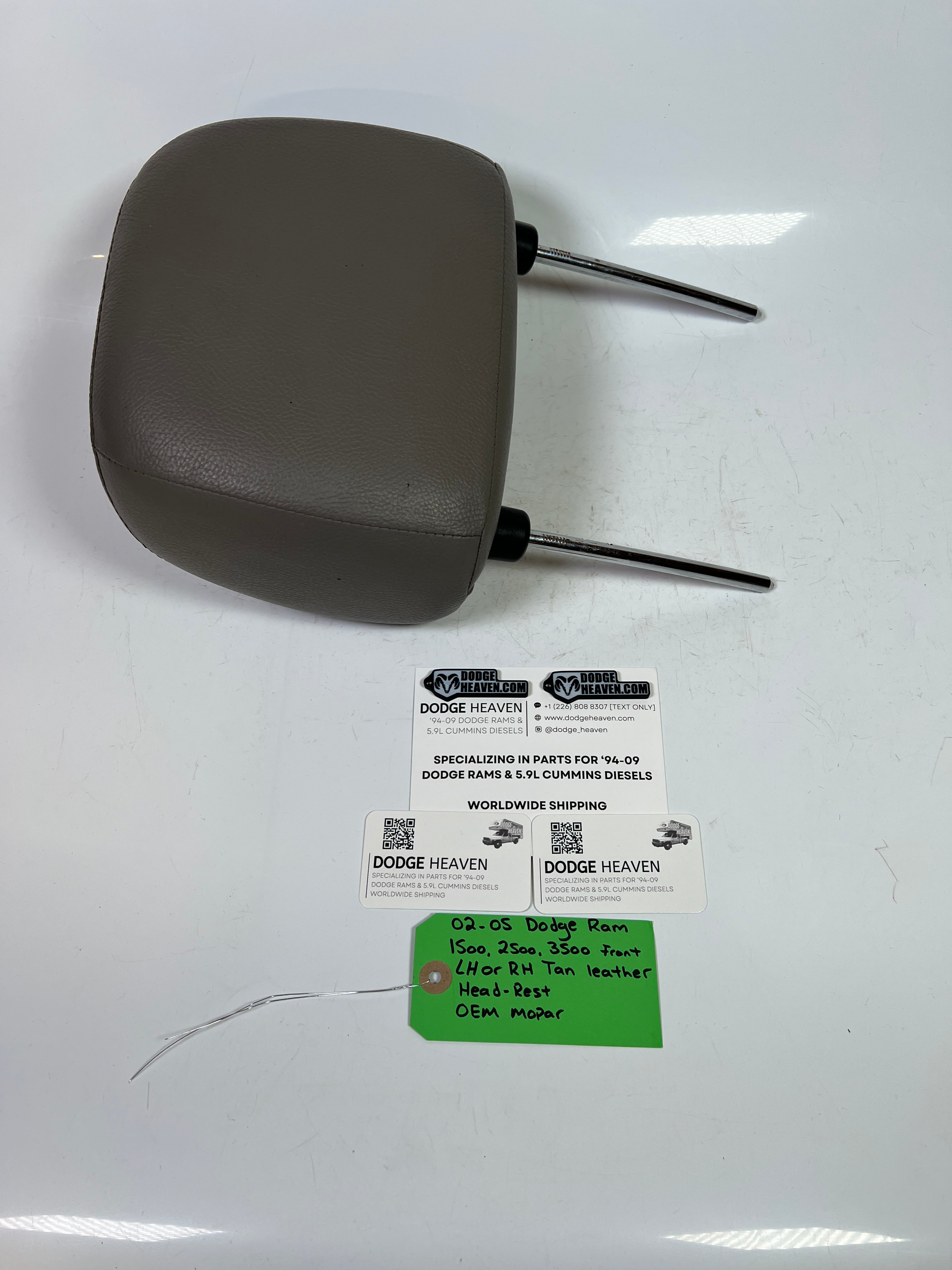 2002-2005 Dodge Ram 1500-3500 Tan Leather Head Rest Front LH or RH