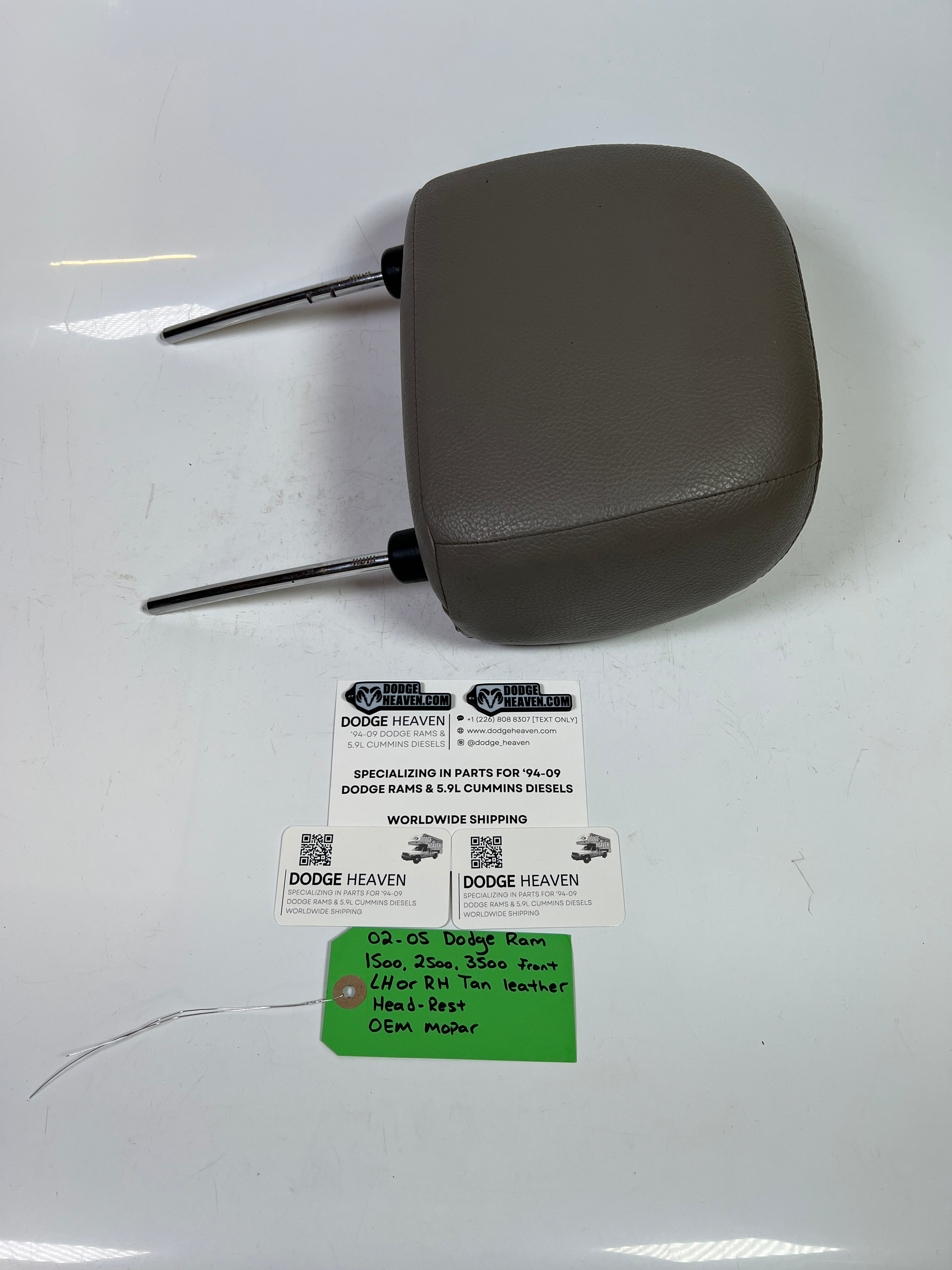 2002-2005 Dodge Ram 1500-3500 Tan Leather Head Rest Front LH or RH