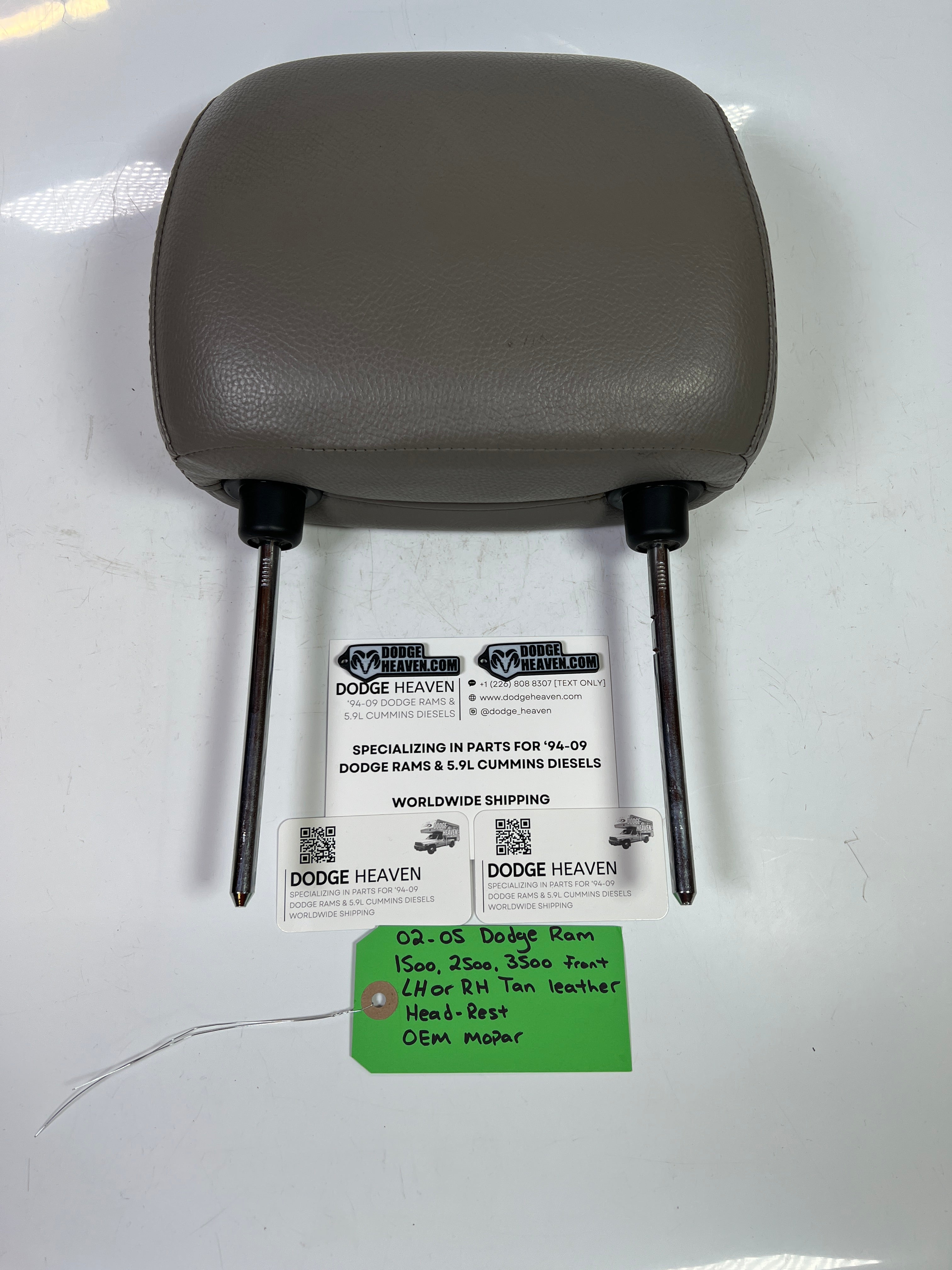 2002-2005 Dodge Ram 1500-3500 Tan Leather Head Rest Front LH or RH