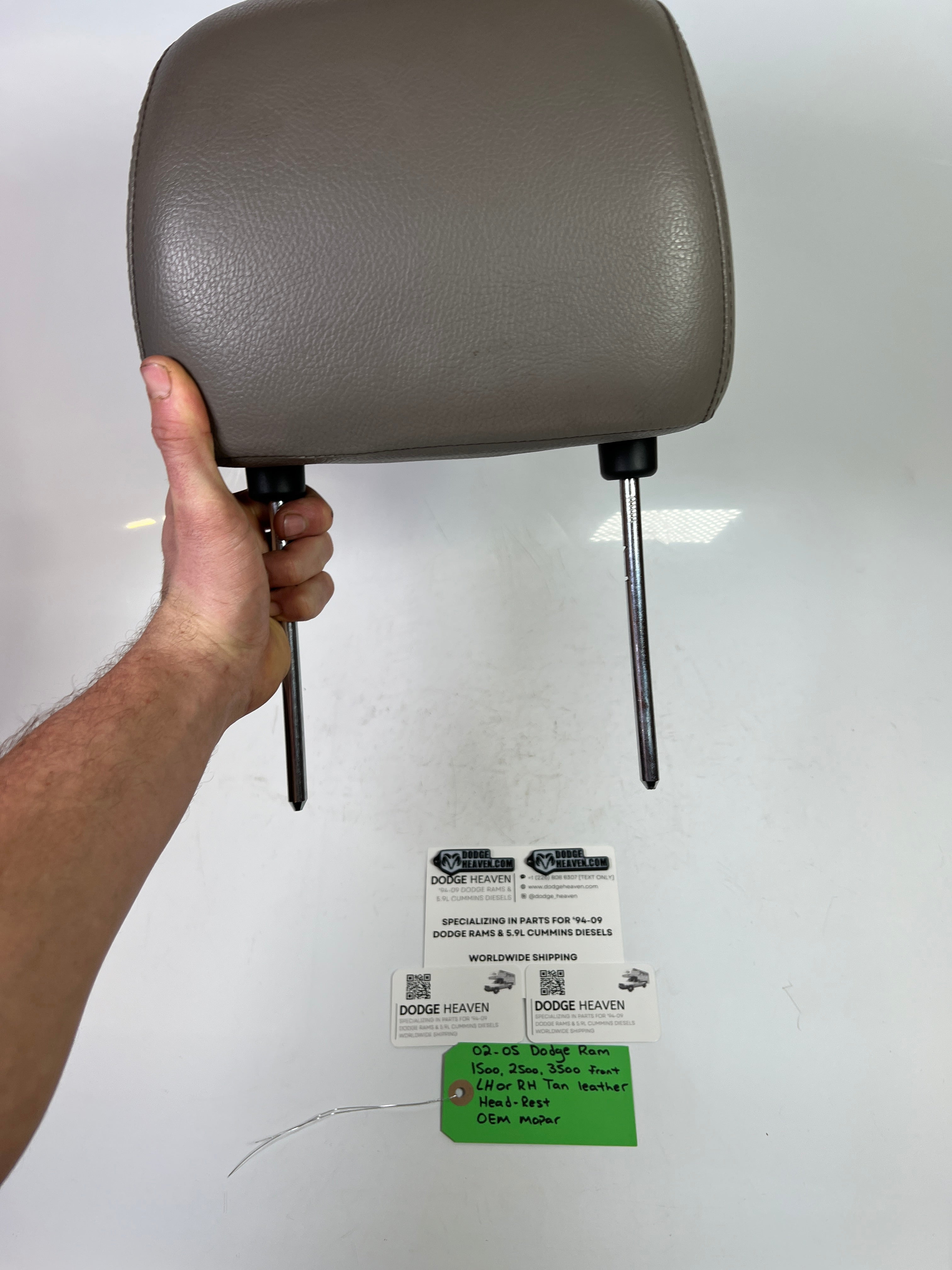 2002-2005 Dodge Ram 1500-3500 Tan Leather Head Rest Front LH or RH