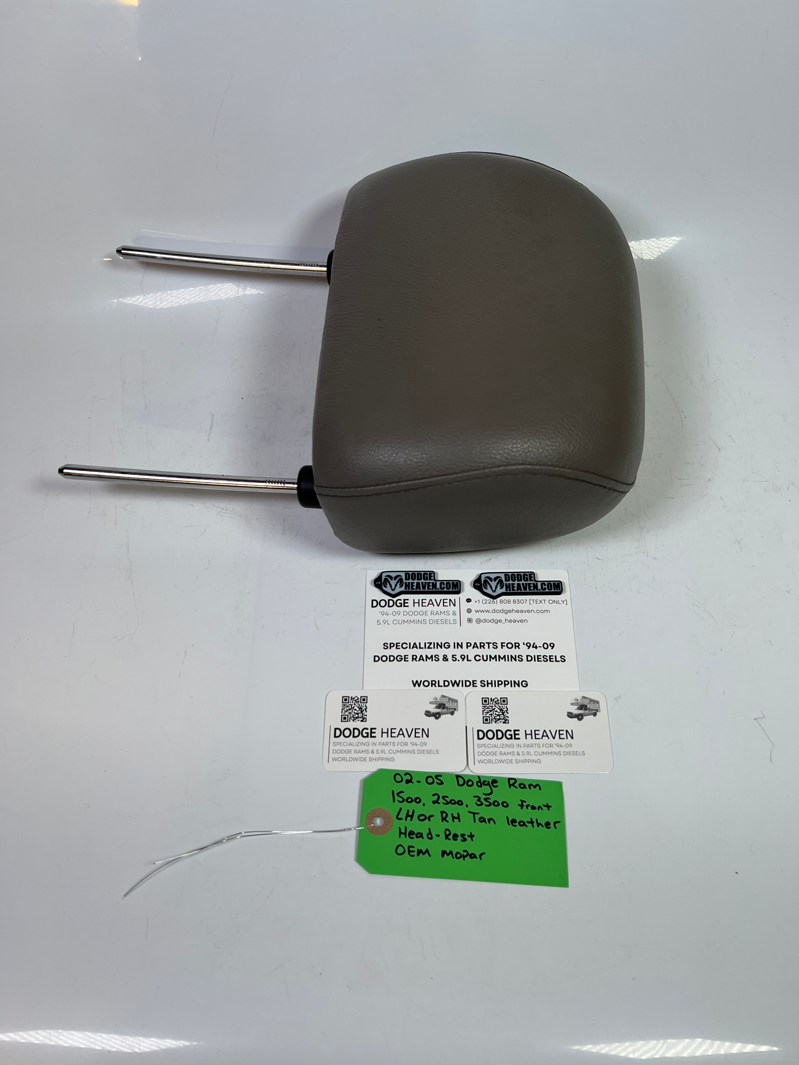 2002-2005 Dodge Ram 1500-3500 Tan Leather Head Rest Front LH or RH