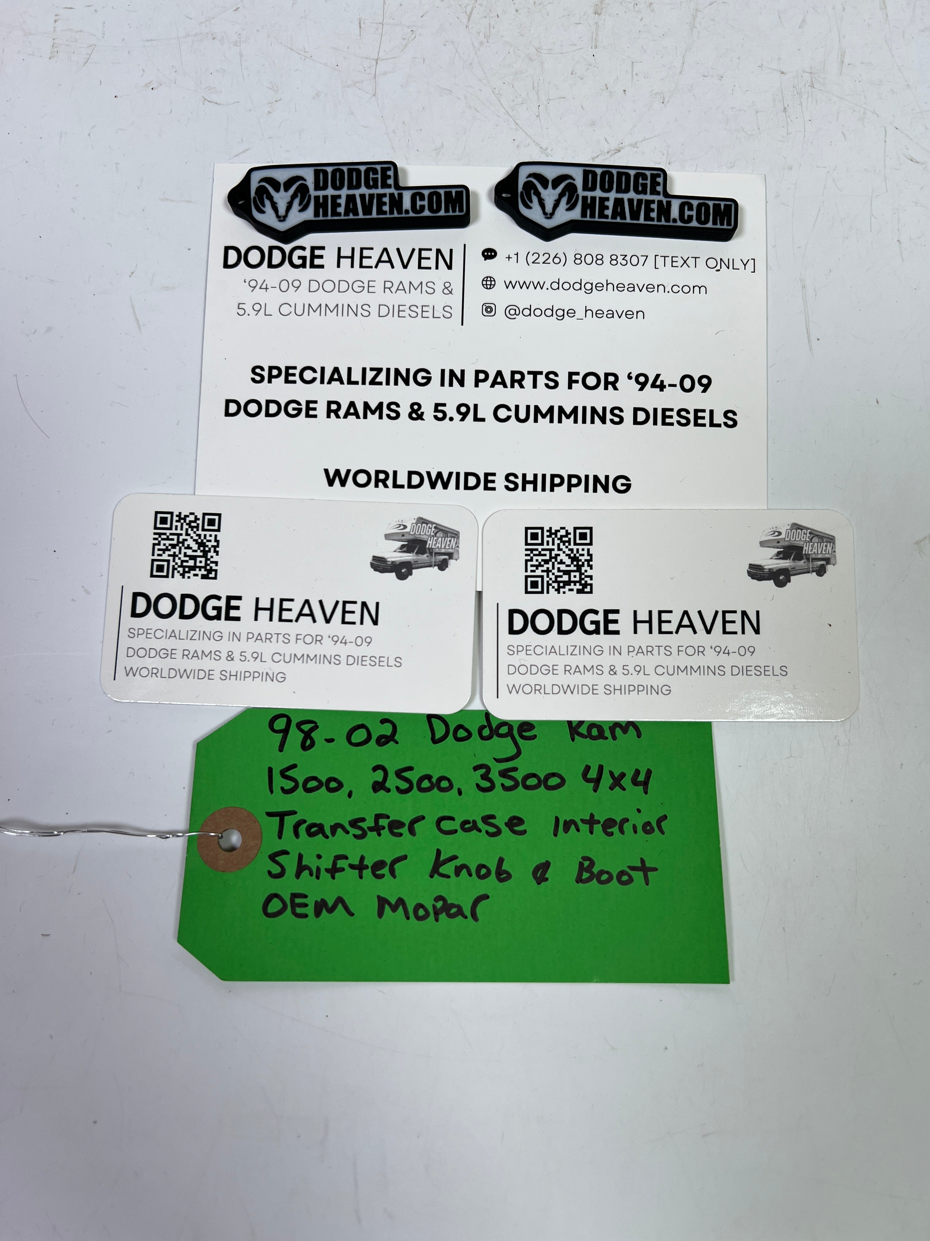 1998-2002 Dodge Ram 1500-3500 4x4 Transfer Case Interior Shifter, Knob & Boot