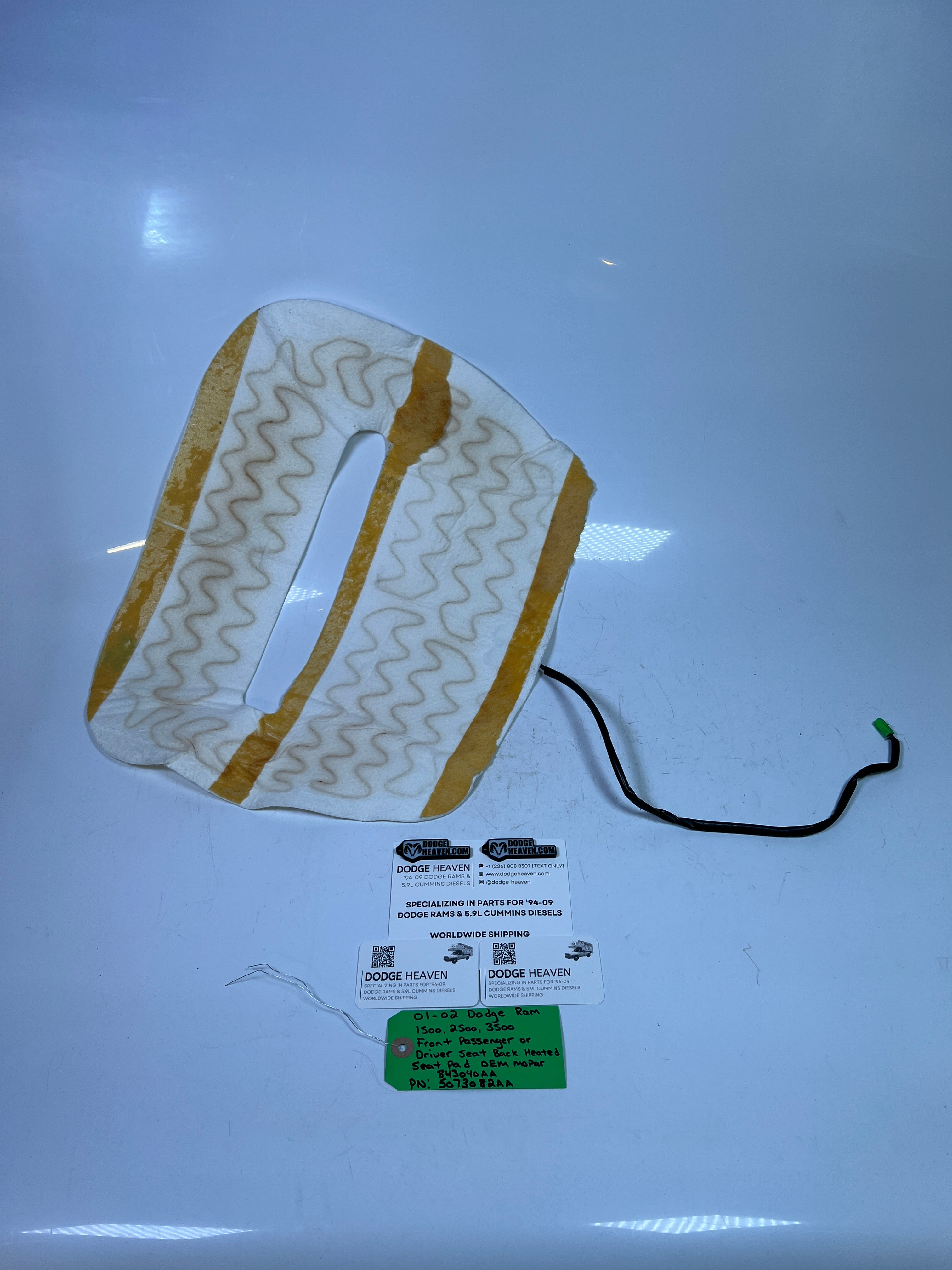 2001-2002 Dodge Ram 1500-3500 Front Seat Back Heated Seat Pad