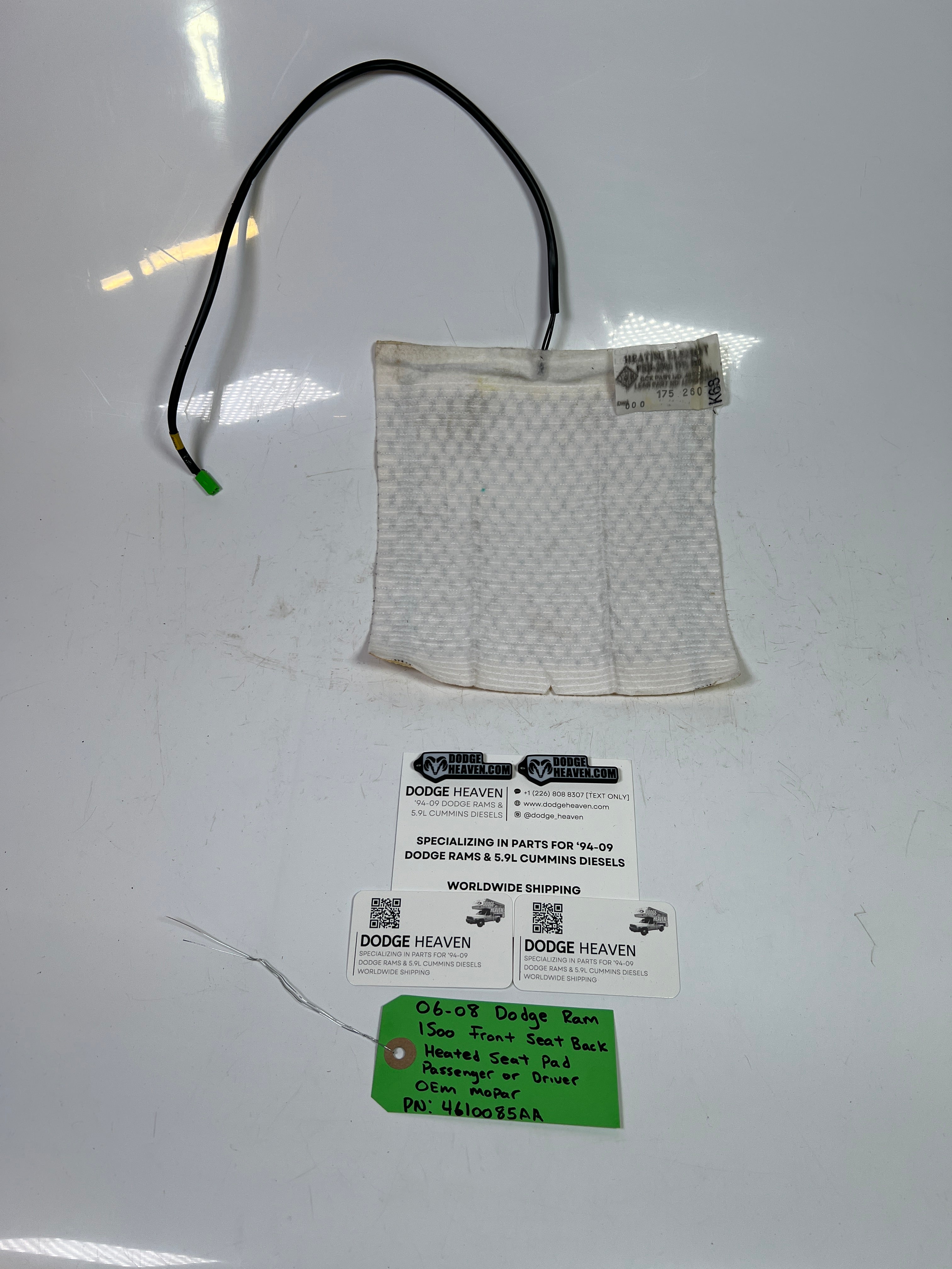 2006-2008 Dodge Ram 1500 Front Seat Back Heated Seat Pad LH or RH