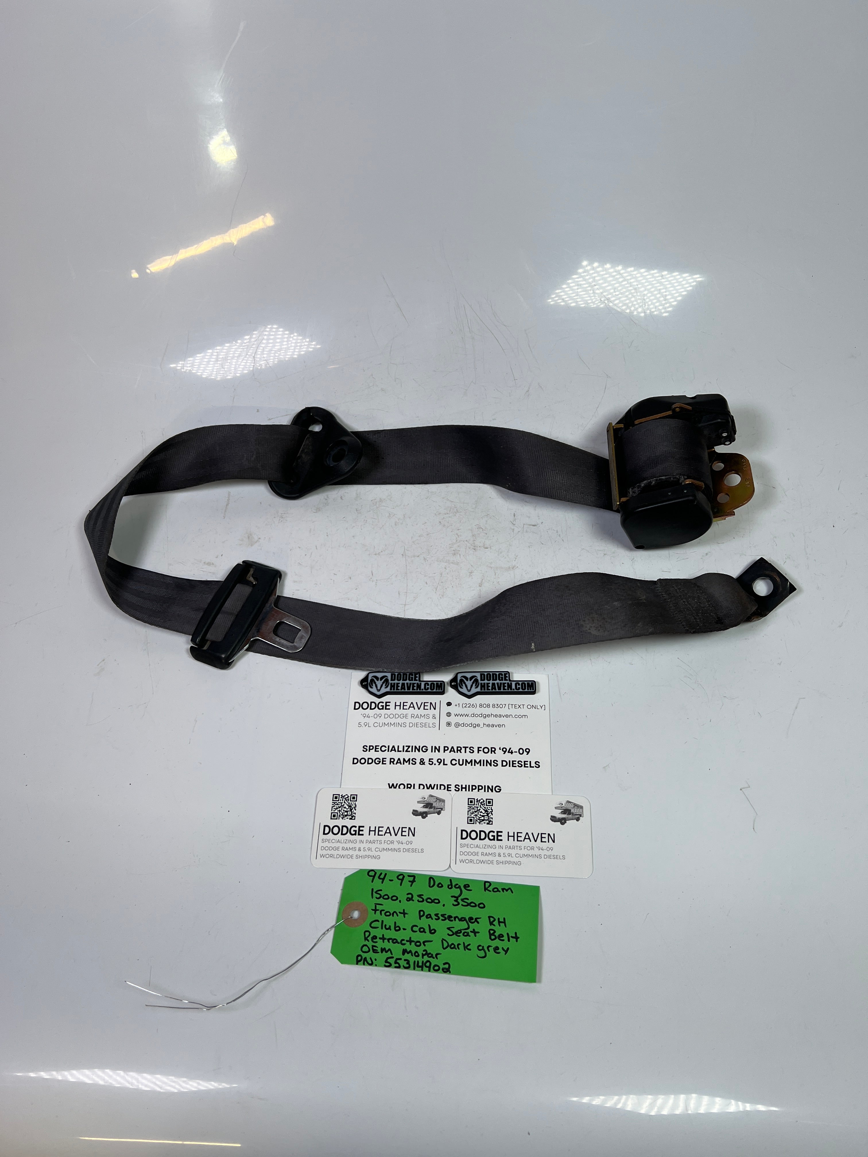 1994-1997 Dodge Ram Front Passenger Club Cab Seat Belt Retractor
