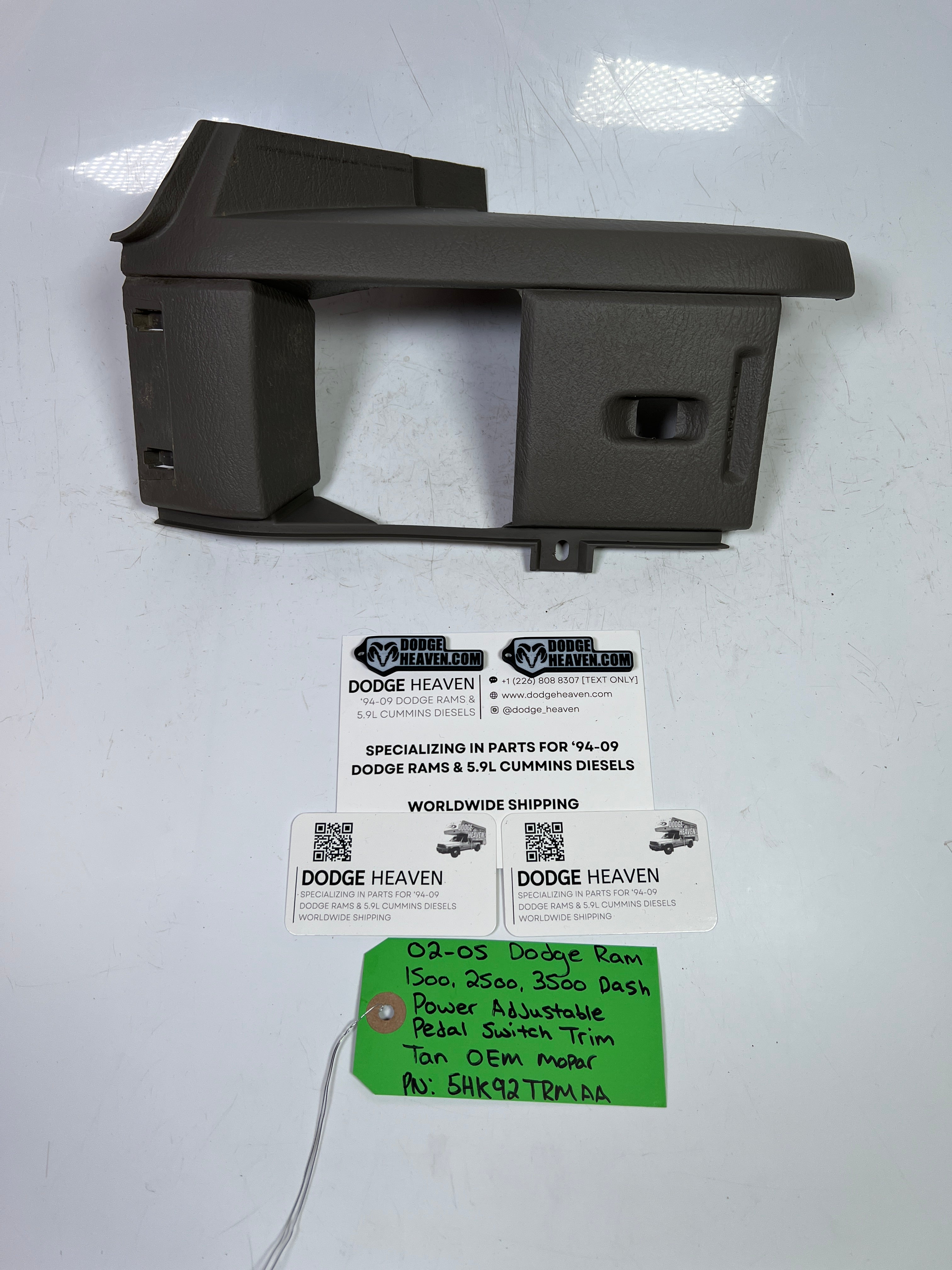 2002-2005 Dodge Ram 1500-3500 Dash Adjustable Pedal Switch Trim Panel Tan