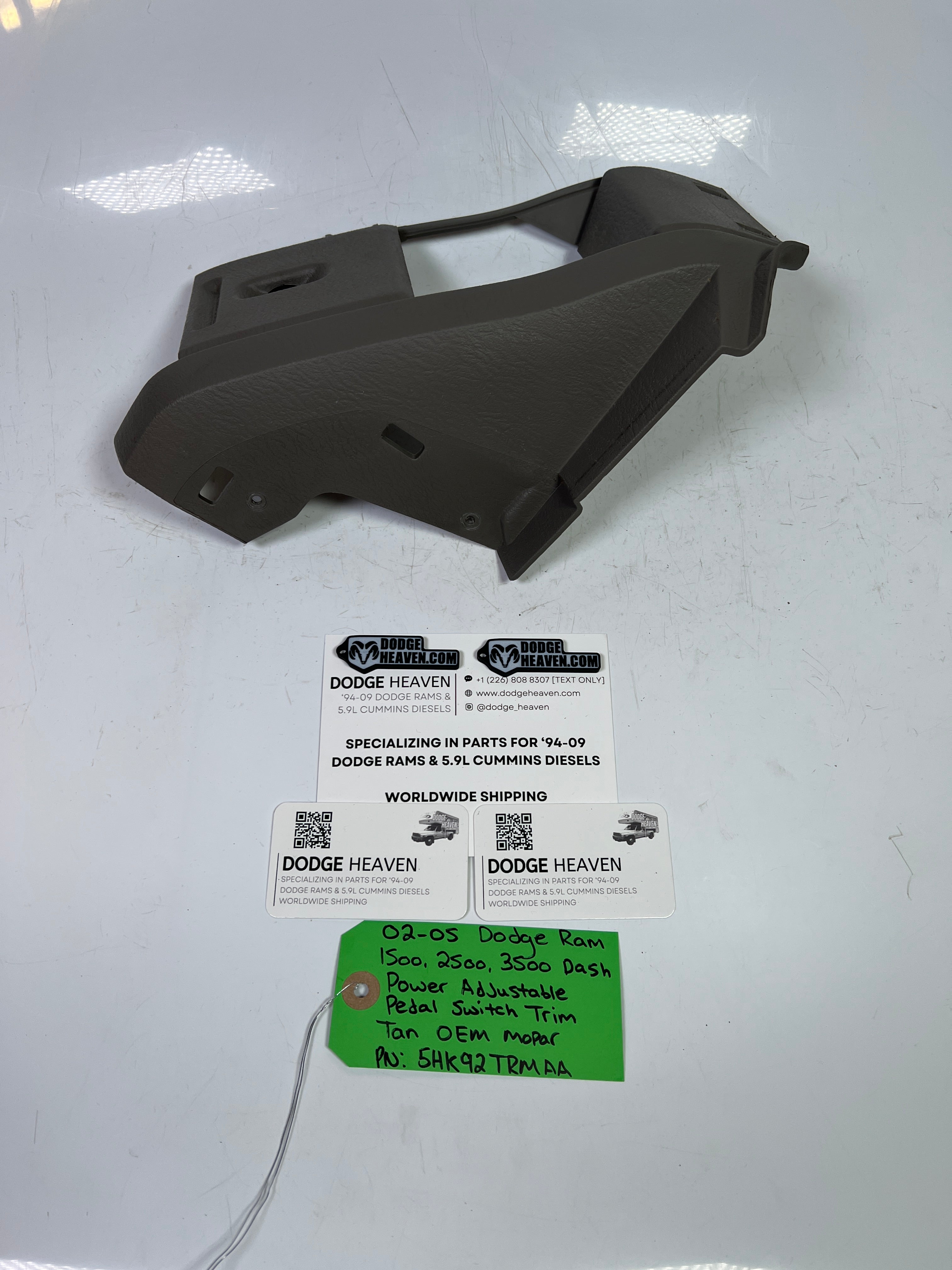 2002-2005 Dodge Ram 1500-3500 Dash Adjustable Pedal Switch Trim Panel Tan