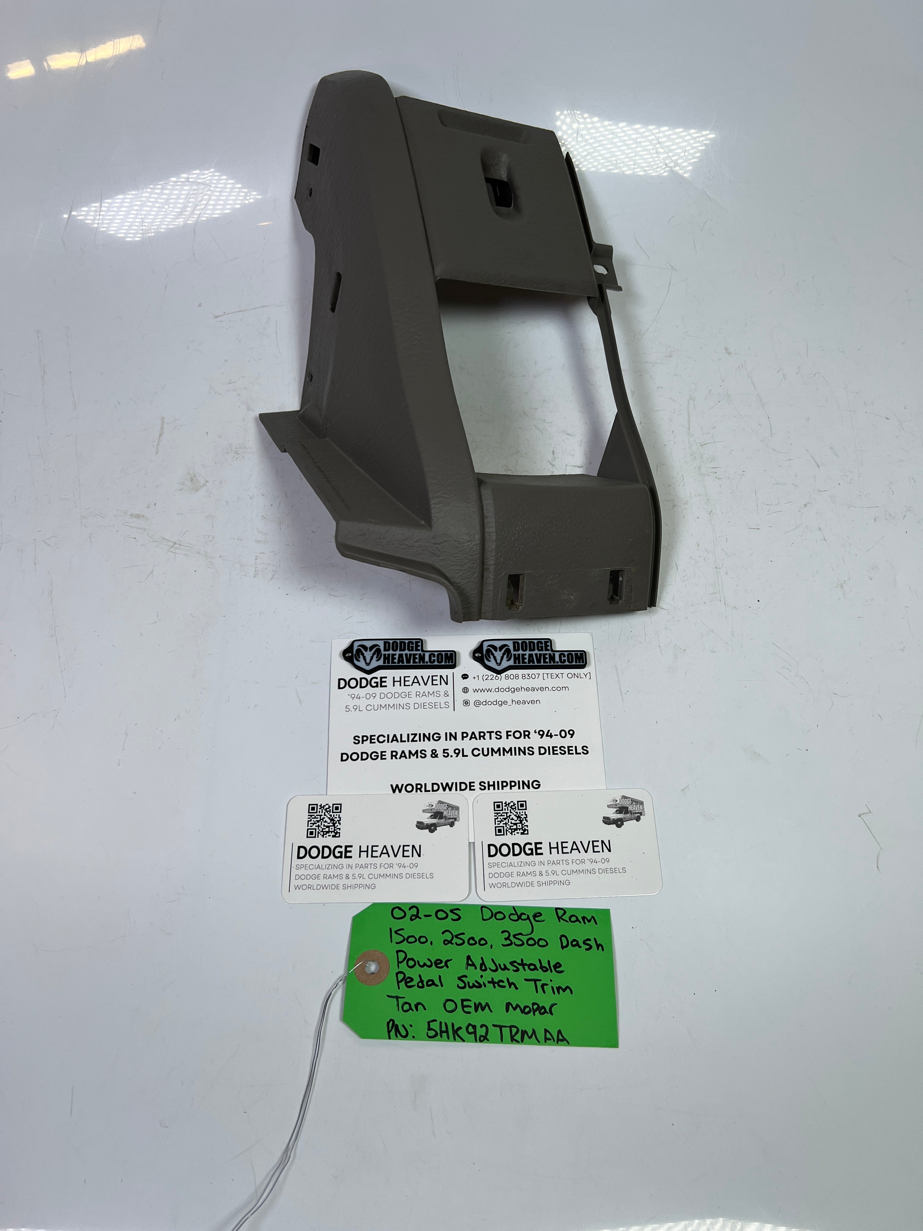 2002-2005 Dodge Ram 1500-3500 Dash Adjustable Pedal Switch Trim Panel Tan