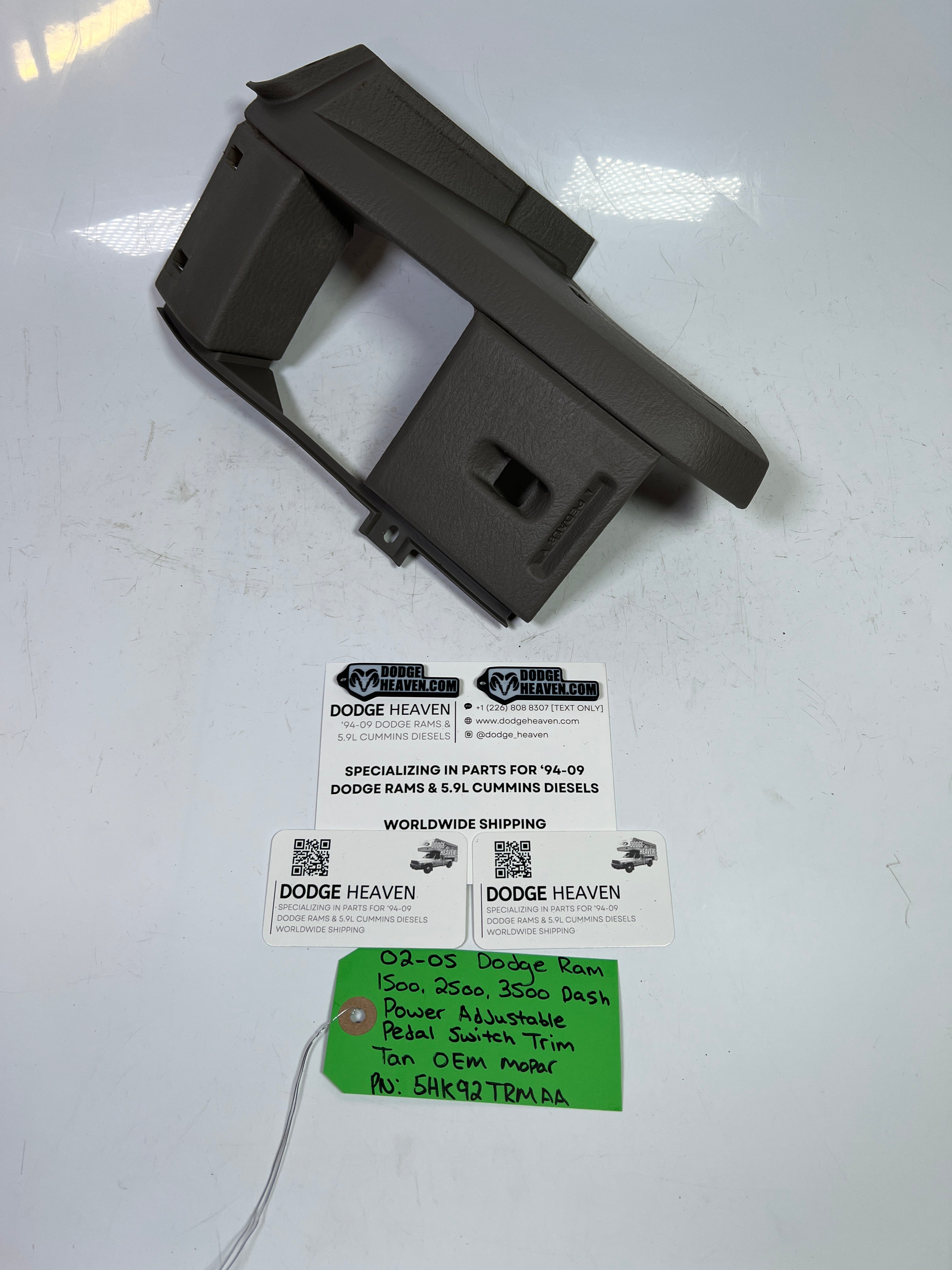 2002-2005 Dodge Ram 1500-3500 Dash Adjustable Pedal Switch Trim Panel Tan