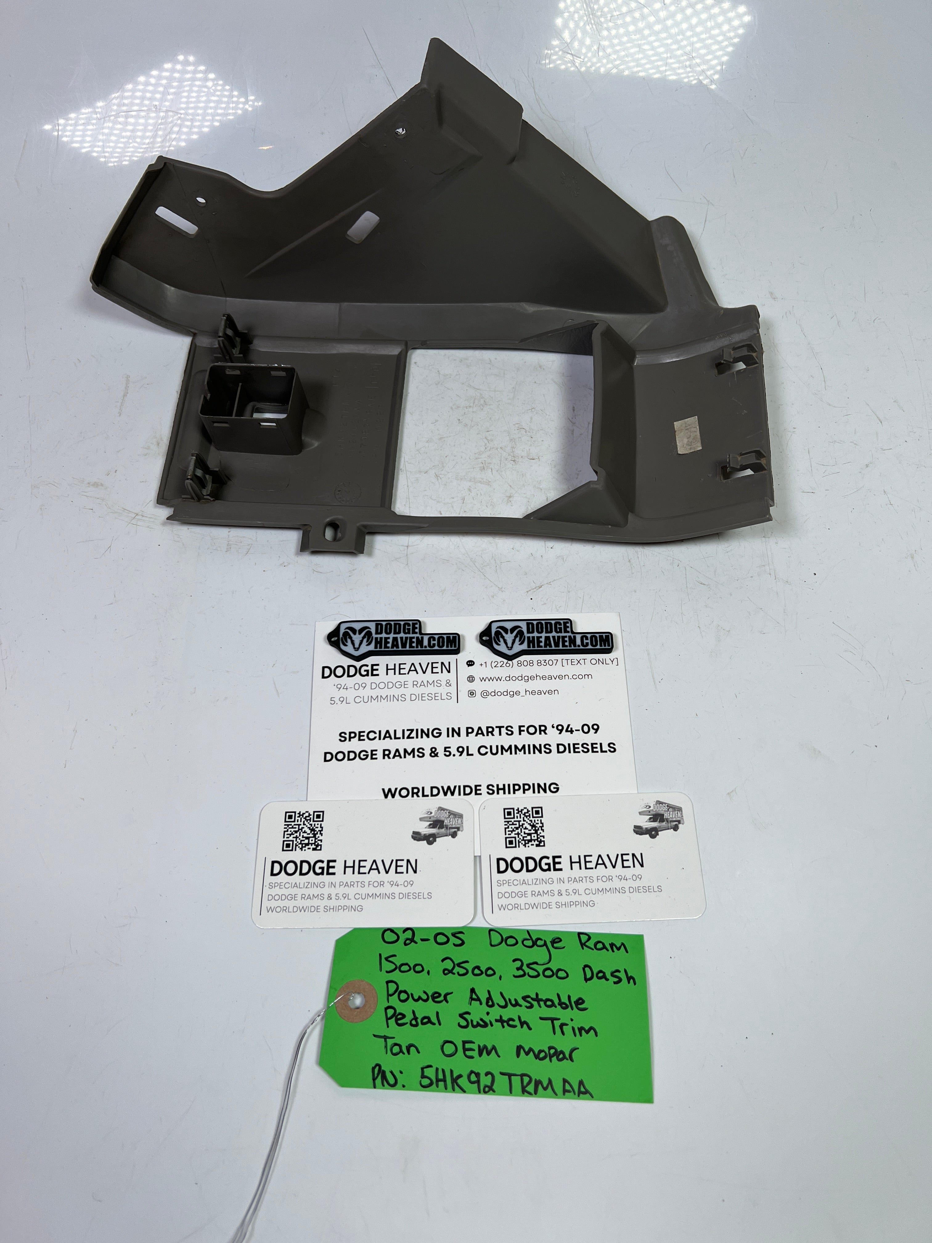2002-2005 Dodge Ram 1500-3500 Dash Adjustable Pedal Switch Trim Panel Tan