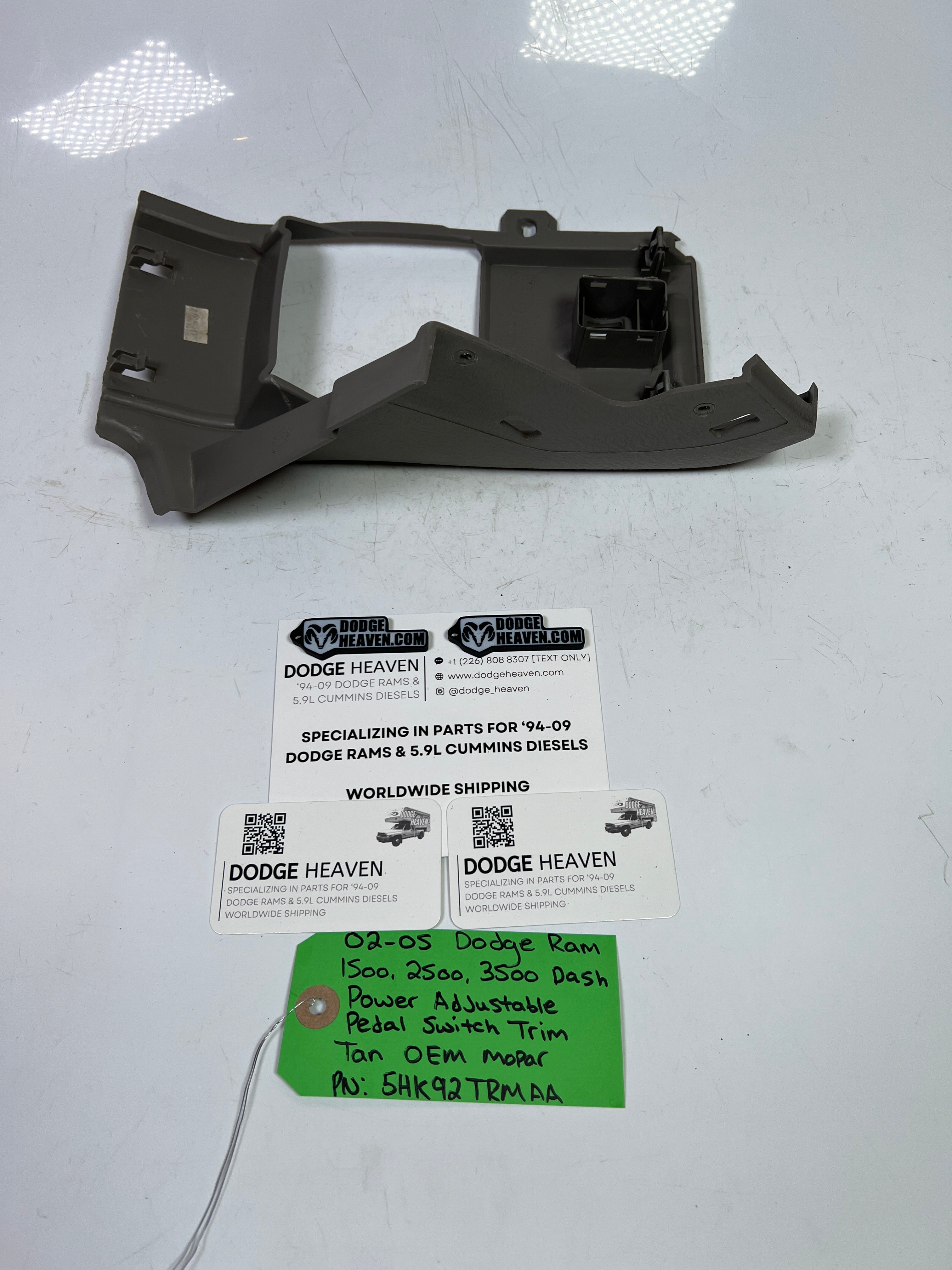 2002-2005 Dodge Ram 1500-3500 Dash Adjustable Pedal Switch Trim Panel Tan