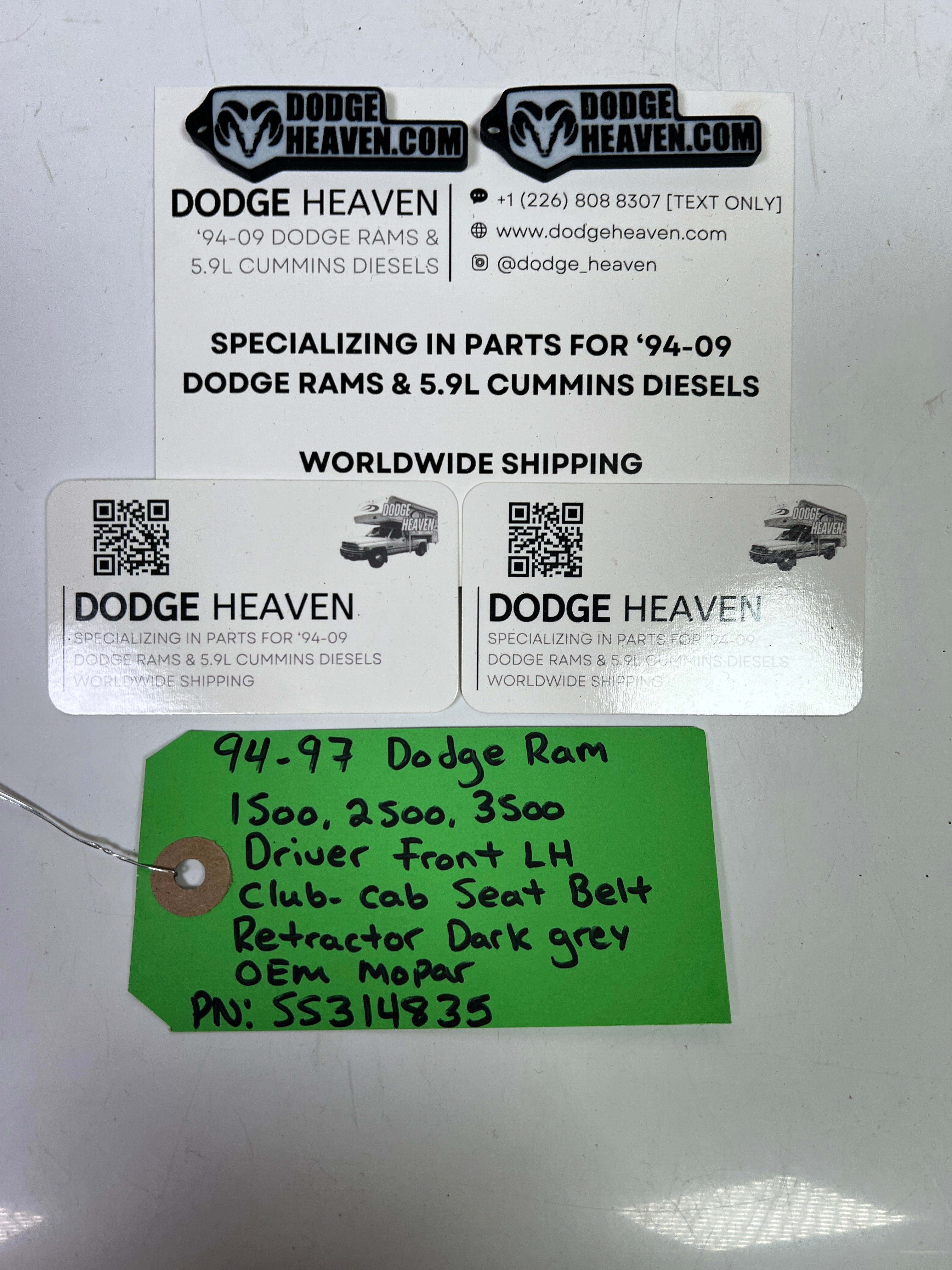 1994-1997 Dodge Ram Front Driver Club Cab Seat Belt Retractor
