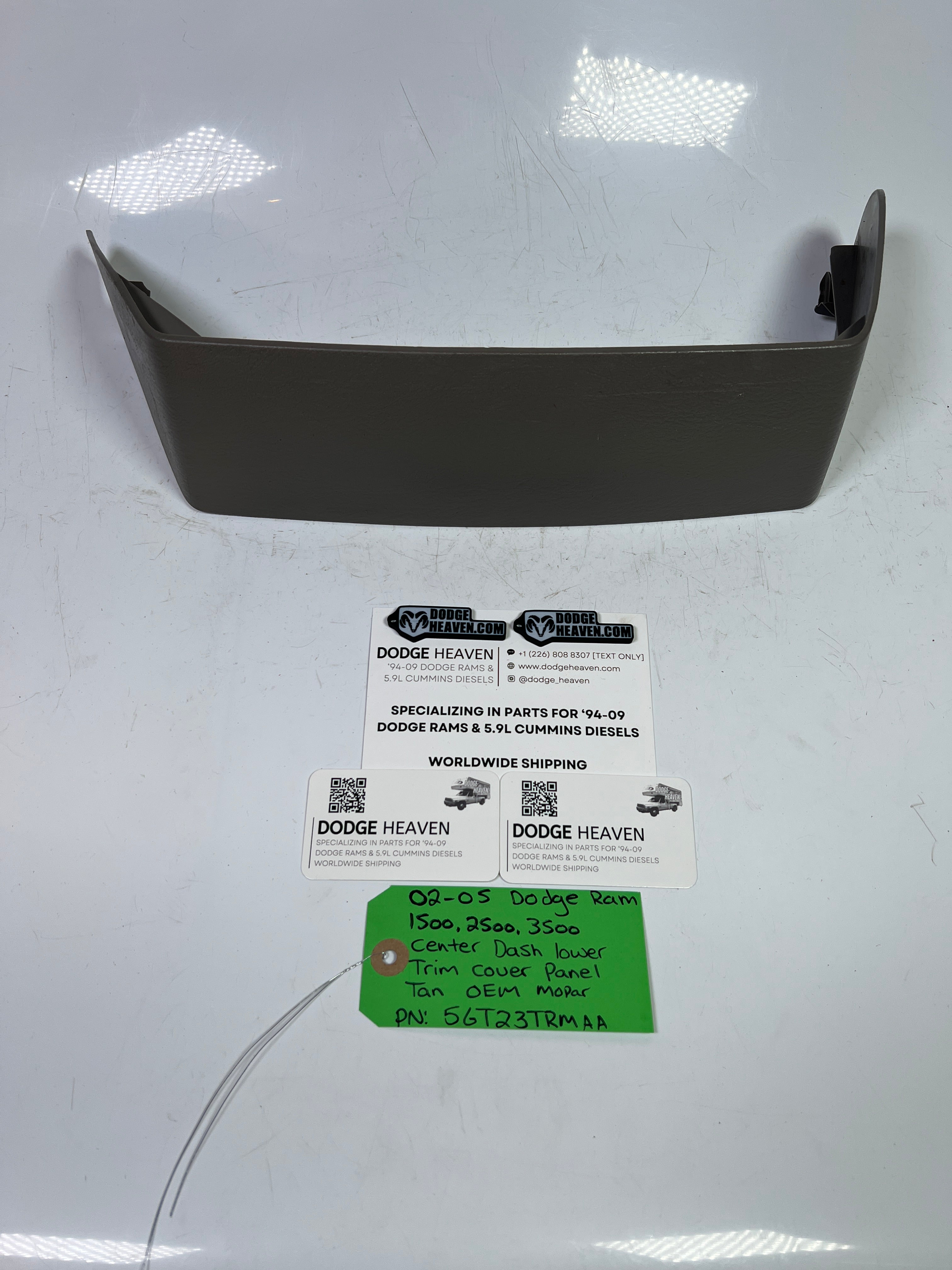 2002-2005 Dodge Ram 1500-3500 Center Lower Dash Trim Panel Tan