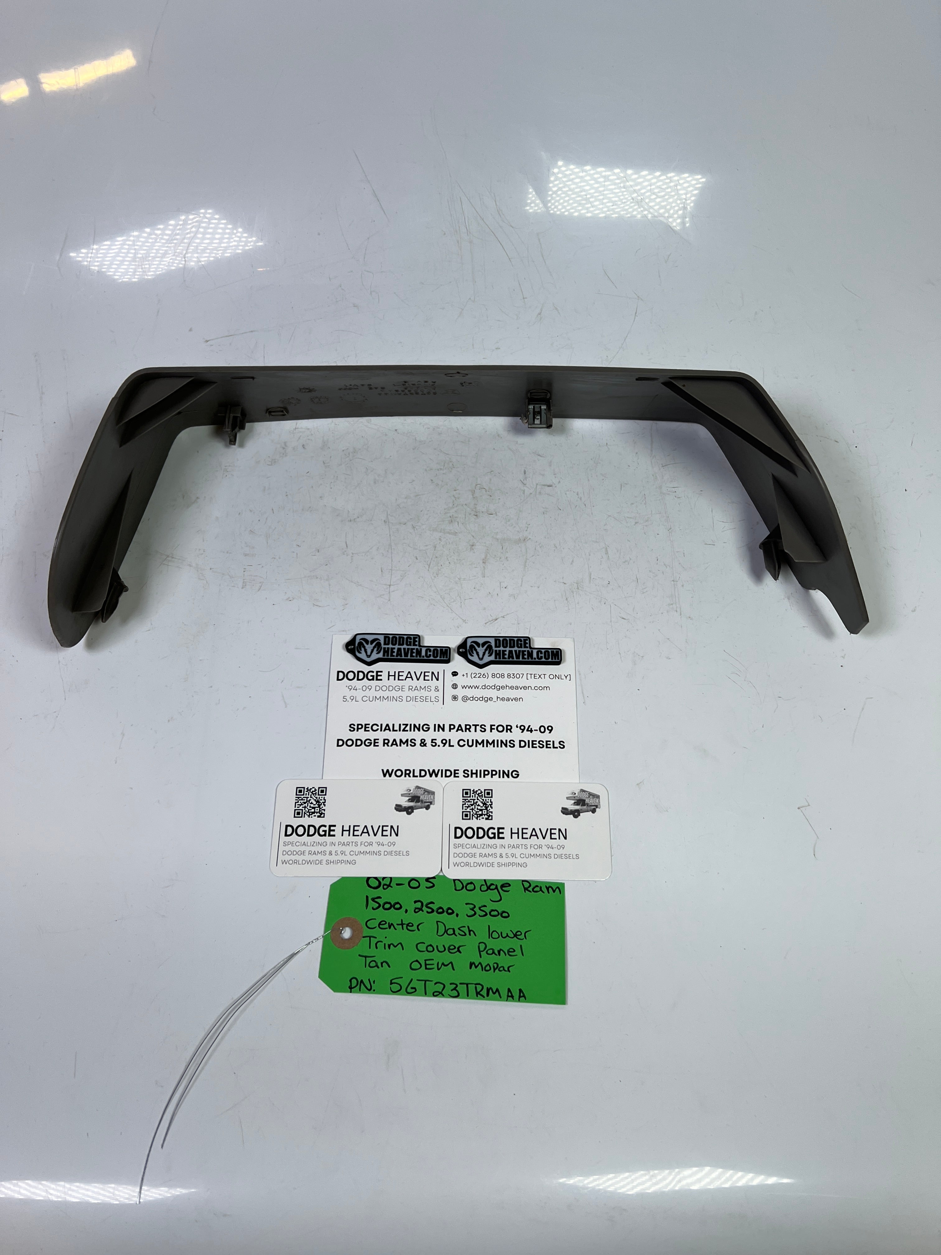 2002-2005 Dodge Ram 1500-3500 Center Lower Dash Trim Panel Tan