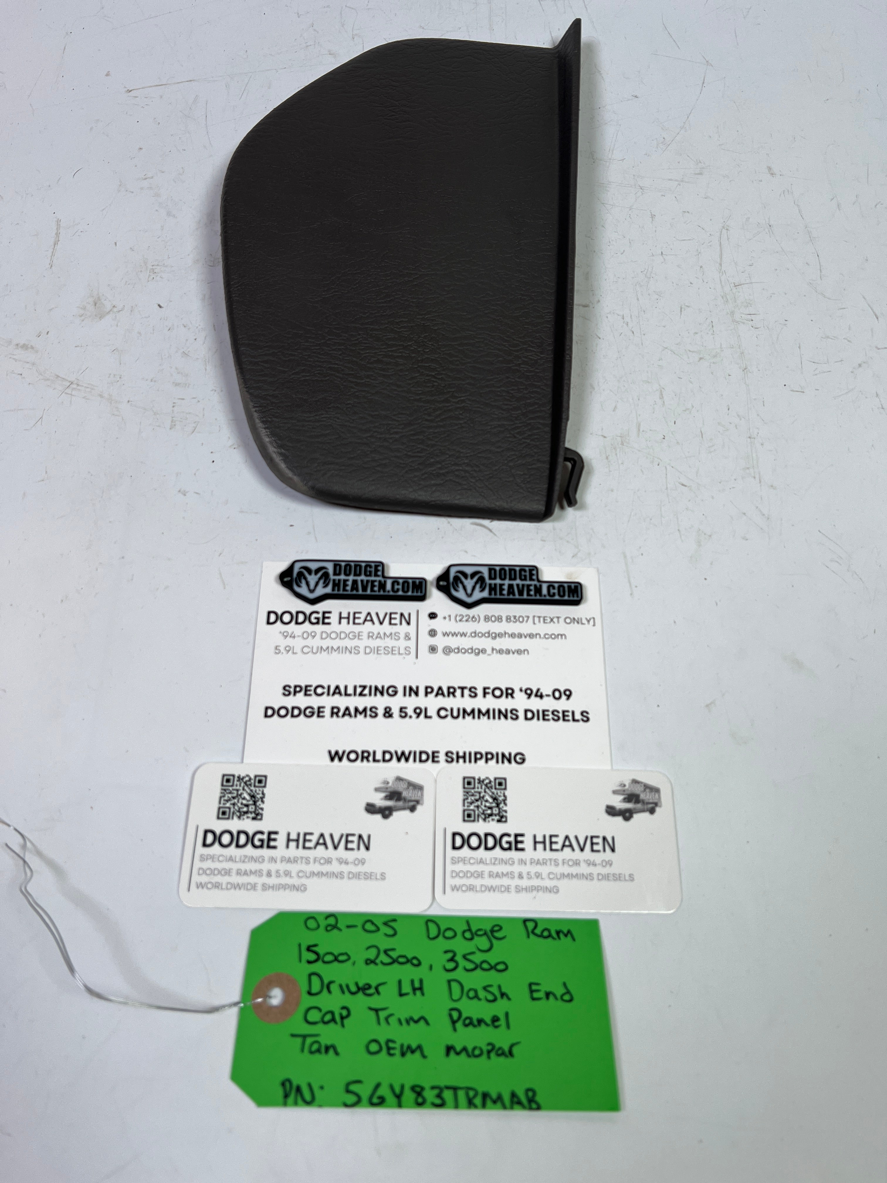 2002-2005 Dodge Ram 1500-3500 Driver Side Dash End Cap Trim Cover Tan