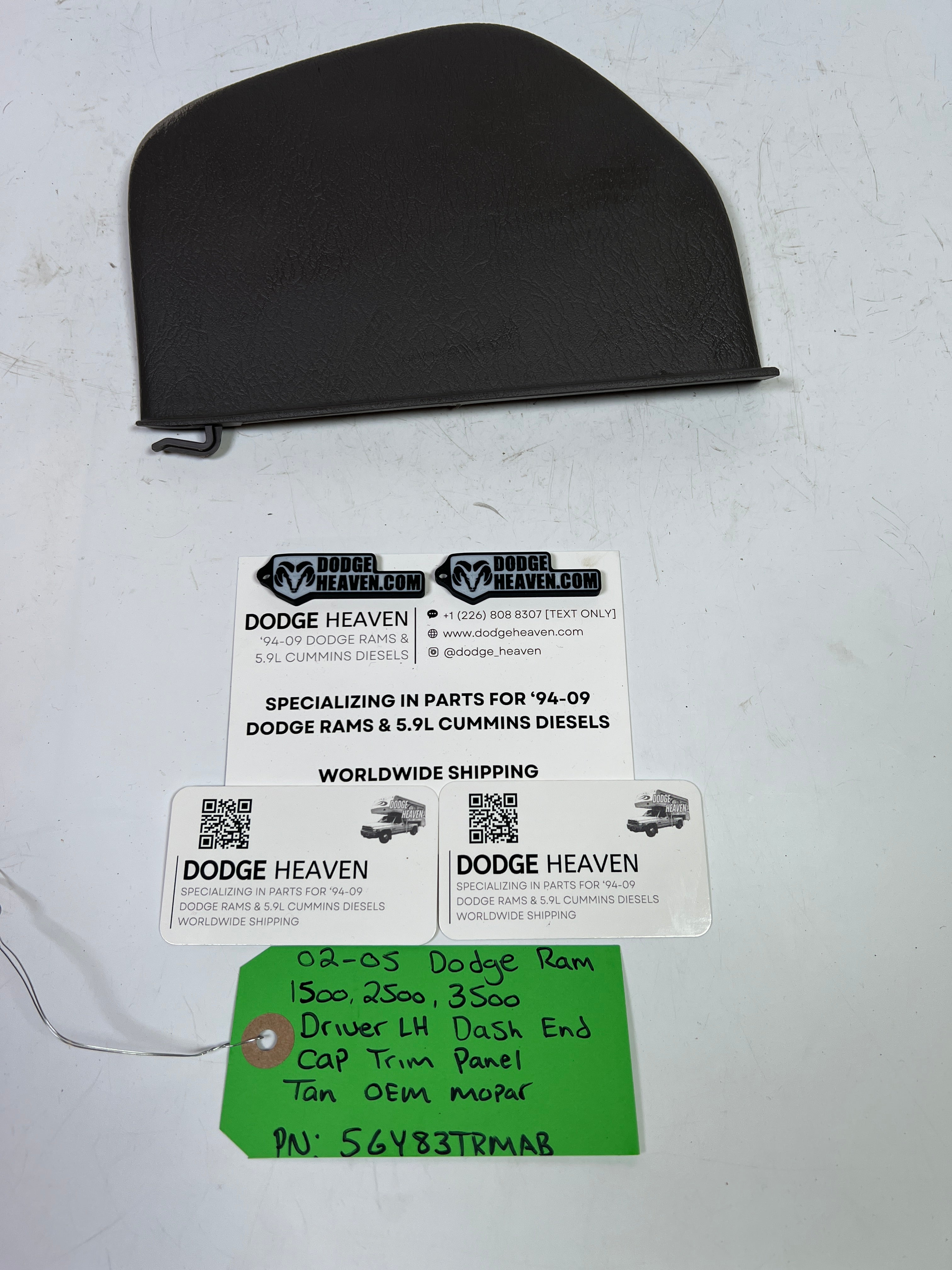 2002-2005 Dodge Ram 1500-3500 Driver Side Dash End Cap Trim Cover Tan