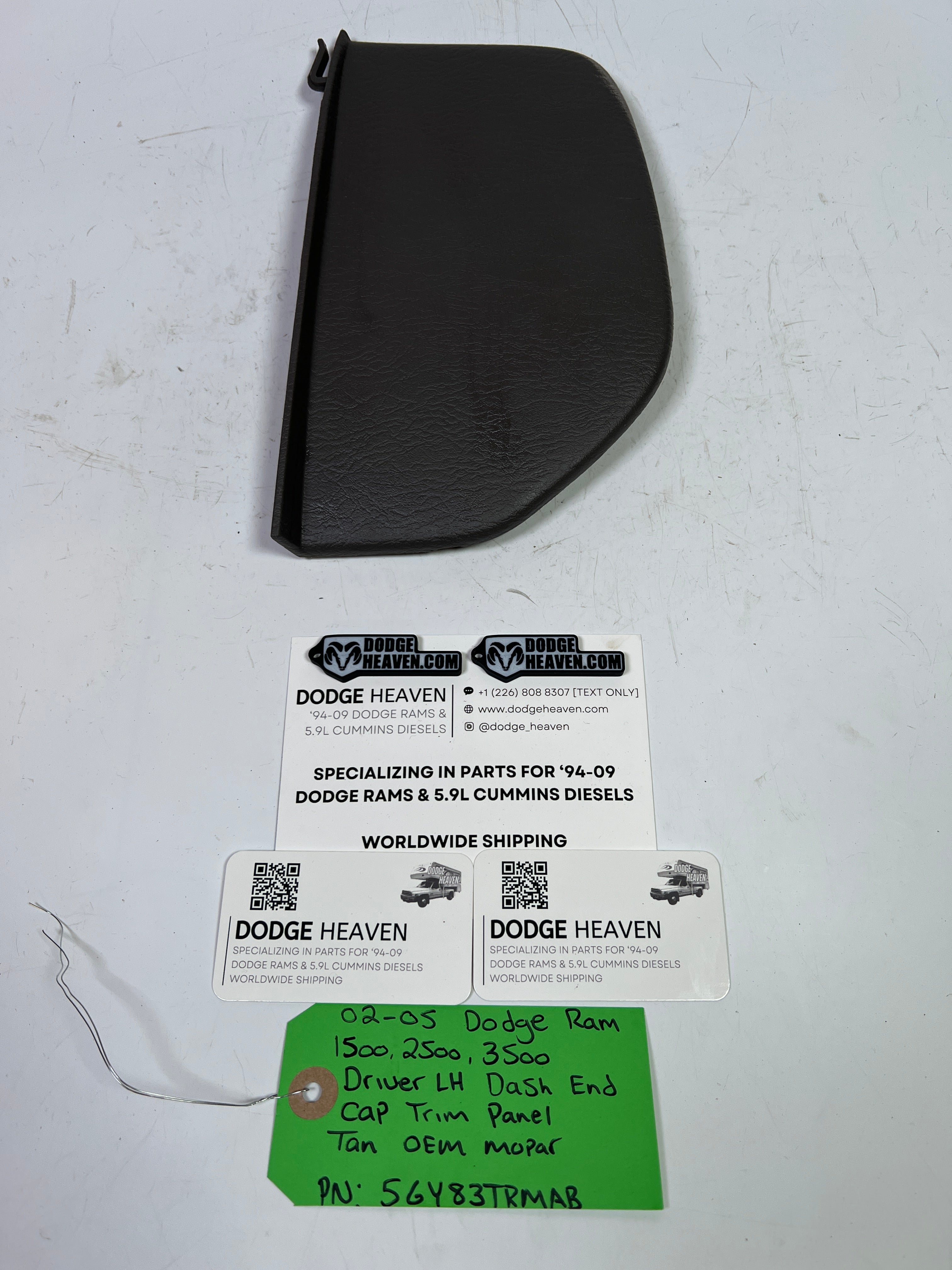 2002-2005 Dodge Ram 1500-3500 Driver Side Dash End Cap Trim Cover Tan