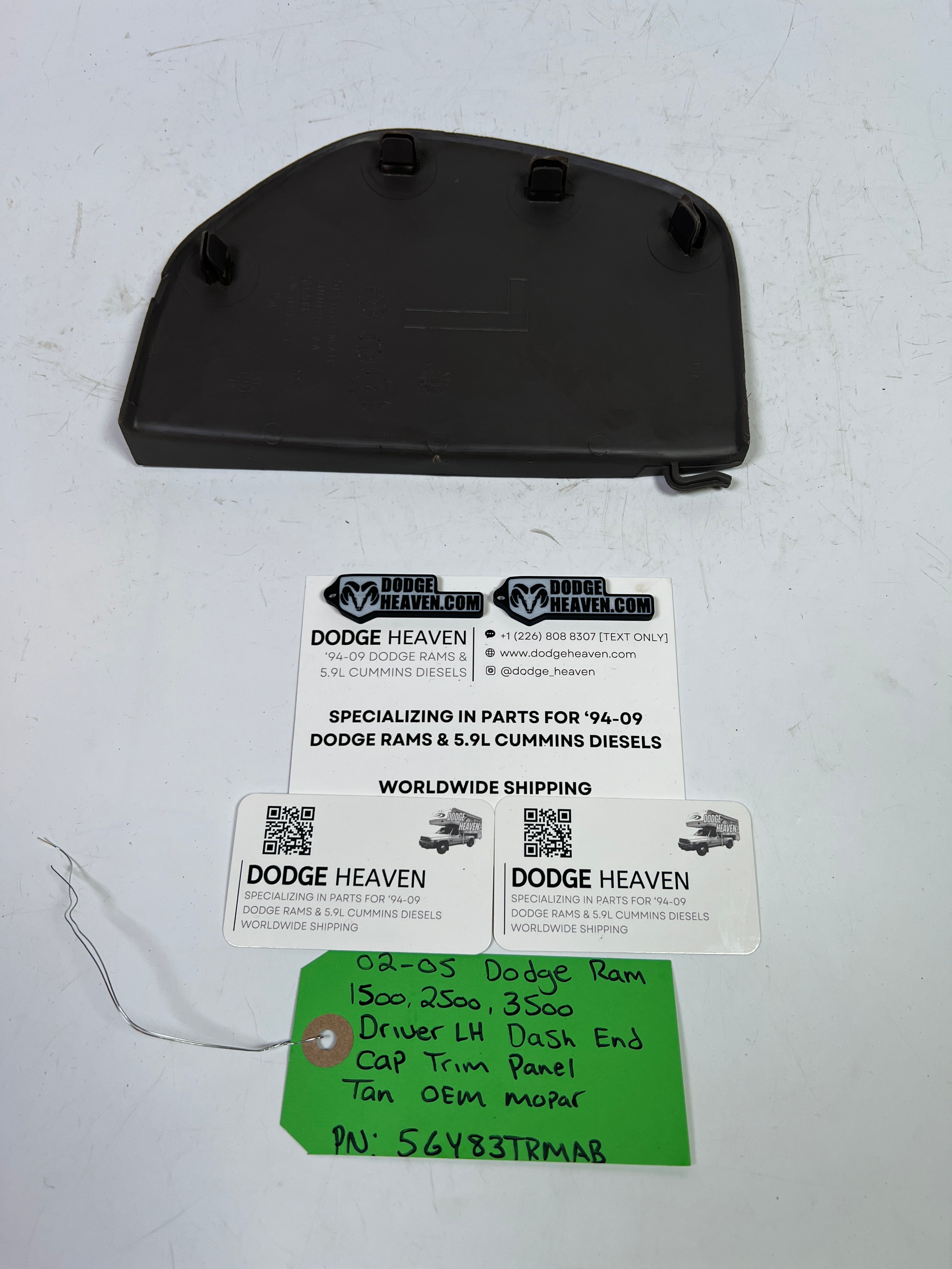 2002-2005 Dodge Ram 1500-3500 Driver Side Dash End Cap Trim Cover Tan