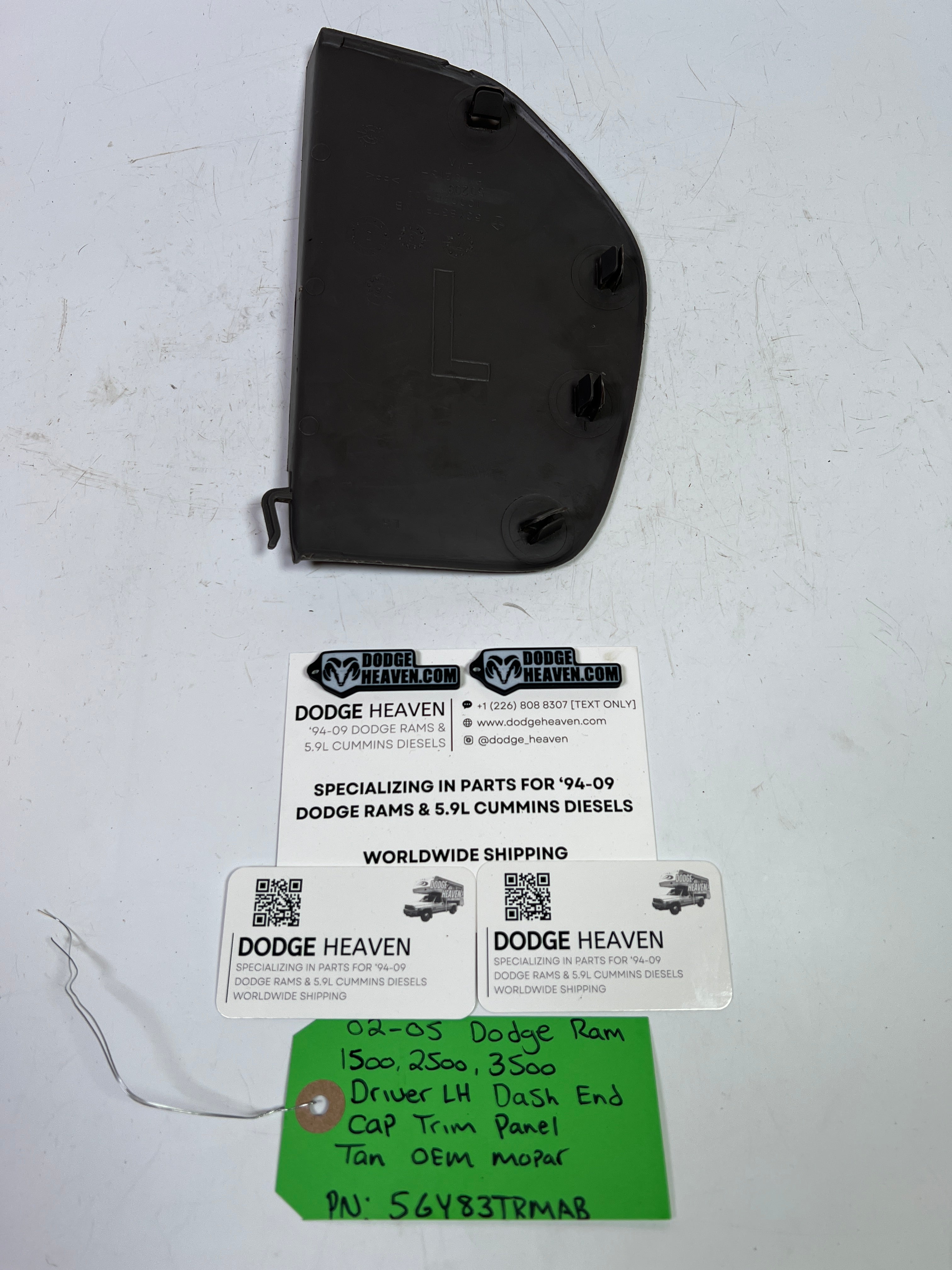 2002-2005 Dodge Ram 1500-3500 Driver Side Dash End Cap Trim Cover Tan