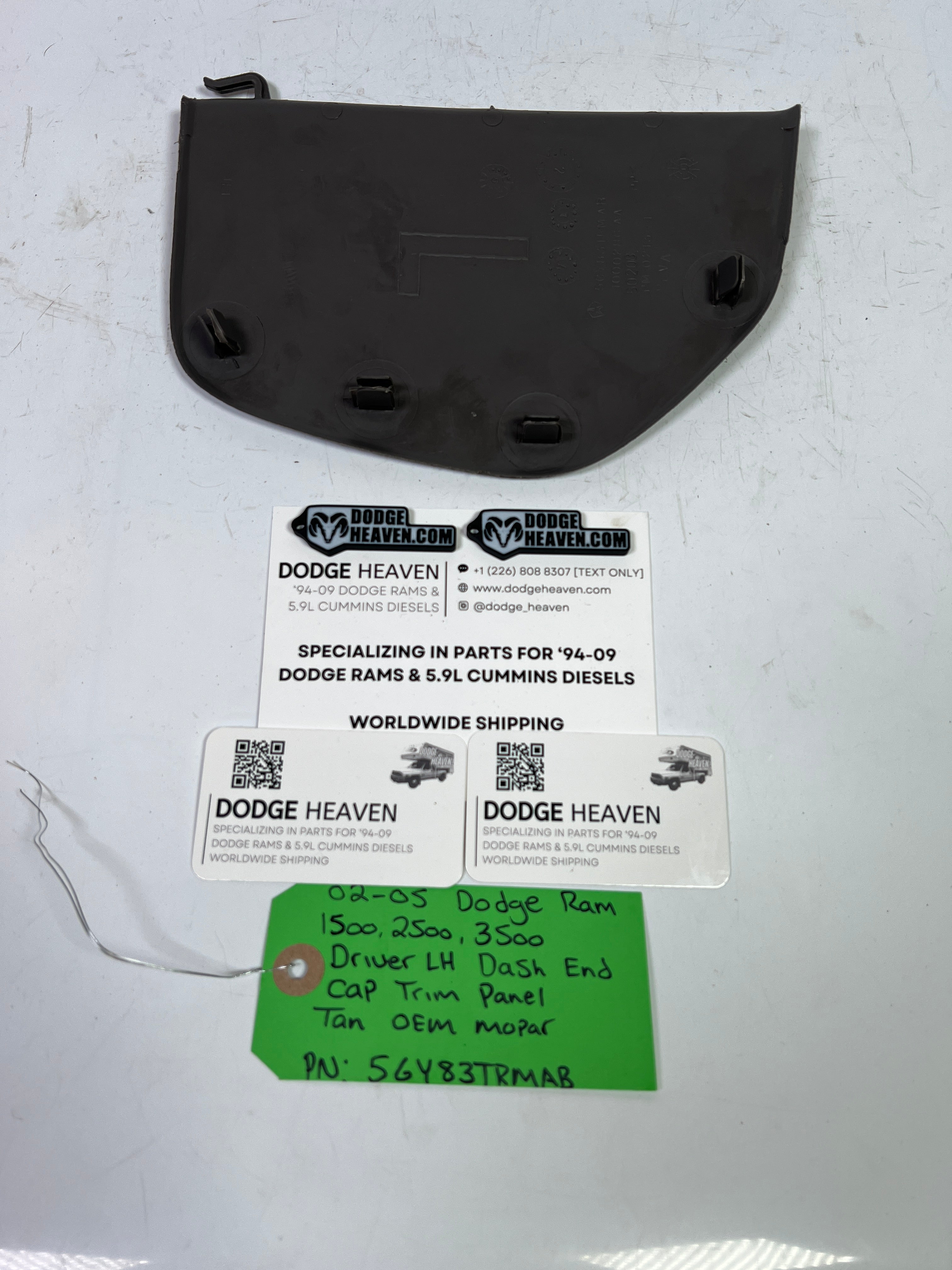 2002-2005 Dodge Ram 1500-3500 Driver Side Dash End Cap Trim Cover Tan