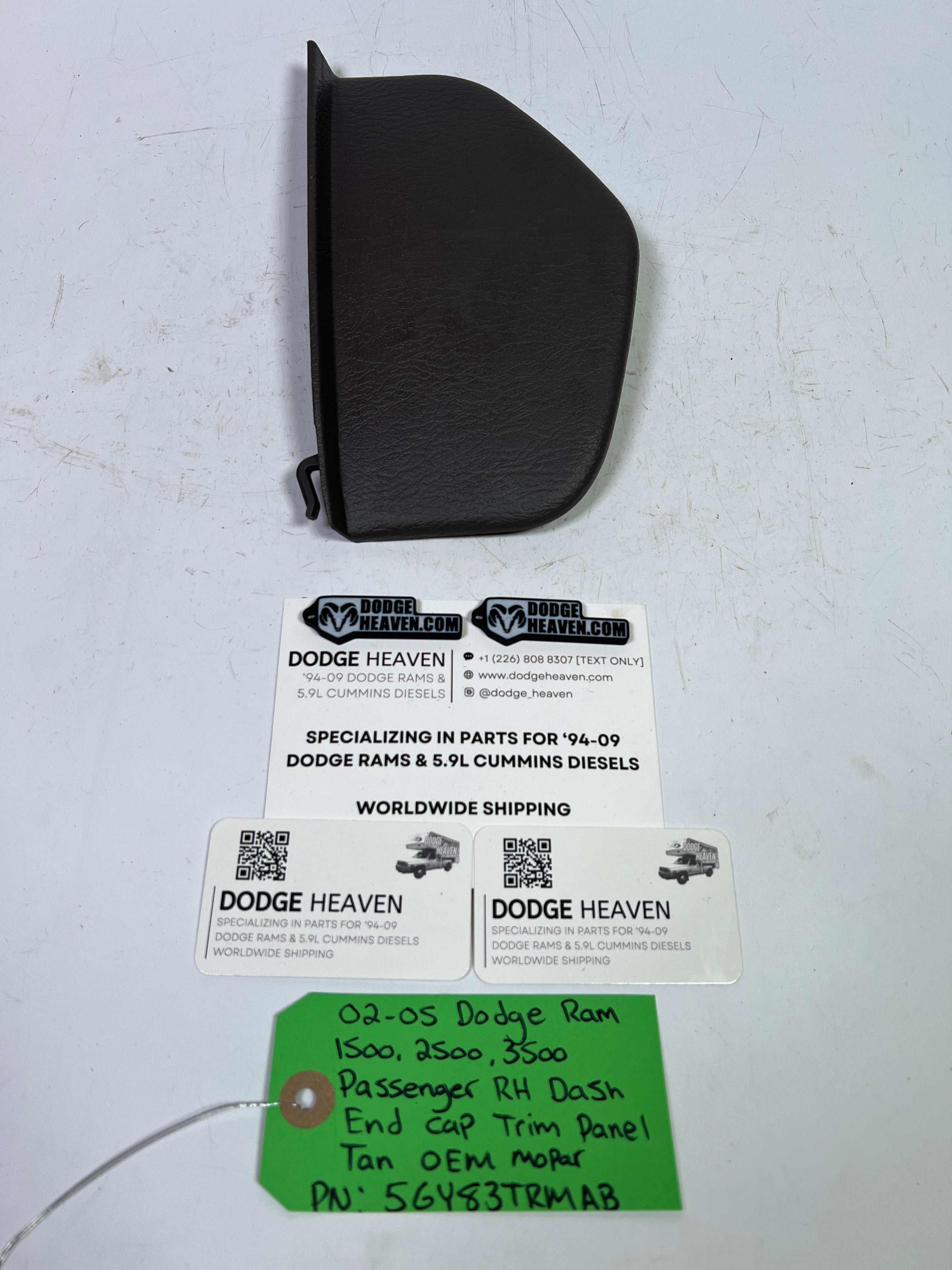 2002-2005 Dodge Ram 1500-3500 Passenger Side Dash End Cap Trim Cover Tan