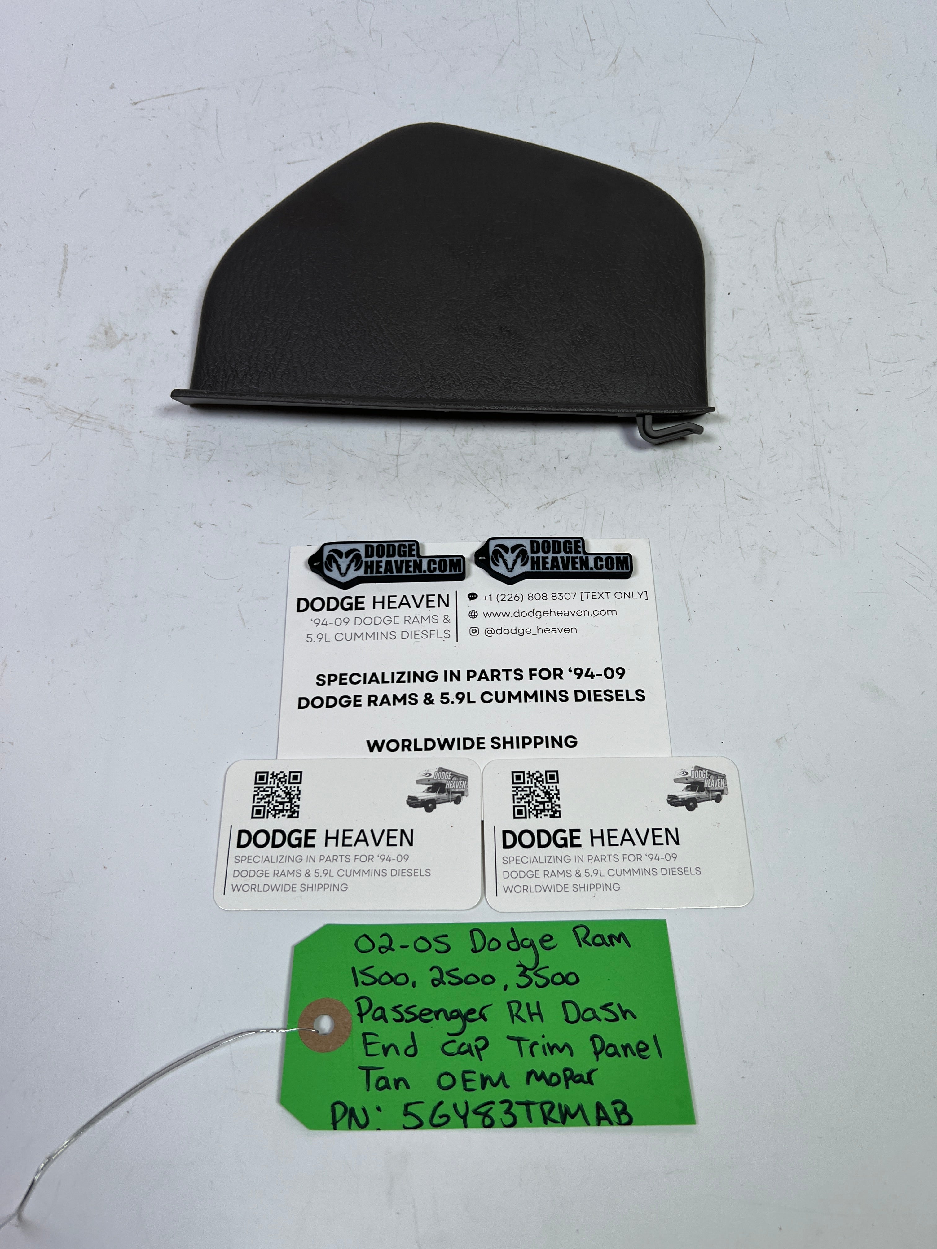 2002-2005 Dodge Ram 1500-3500 Passenger Side Dash End Cap Trim Cover Tan
