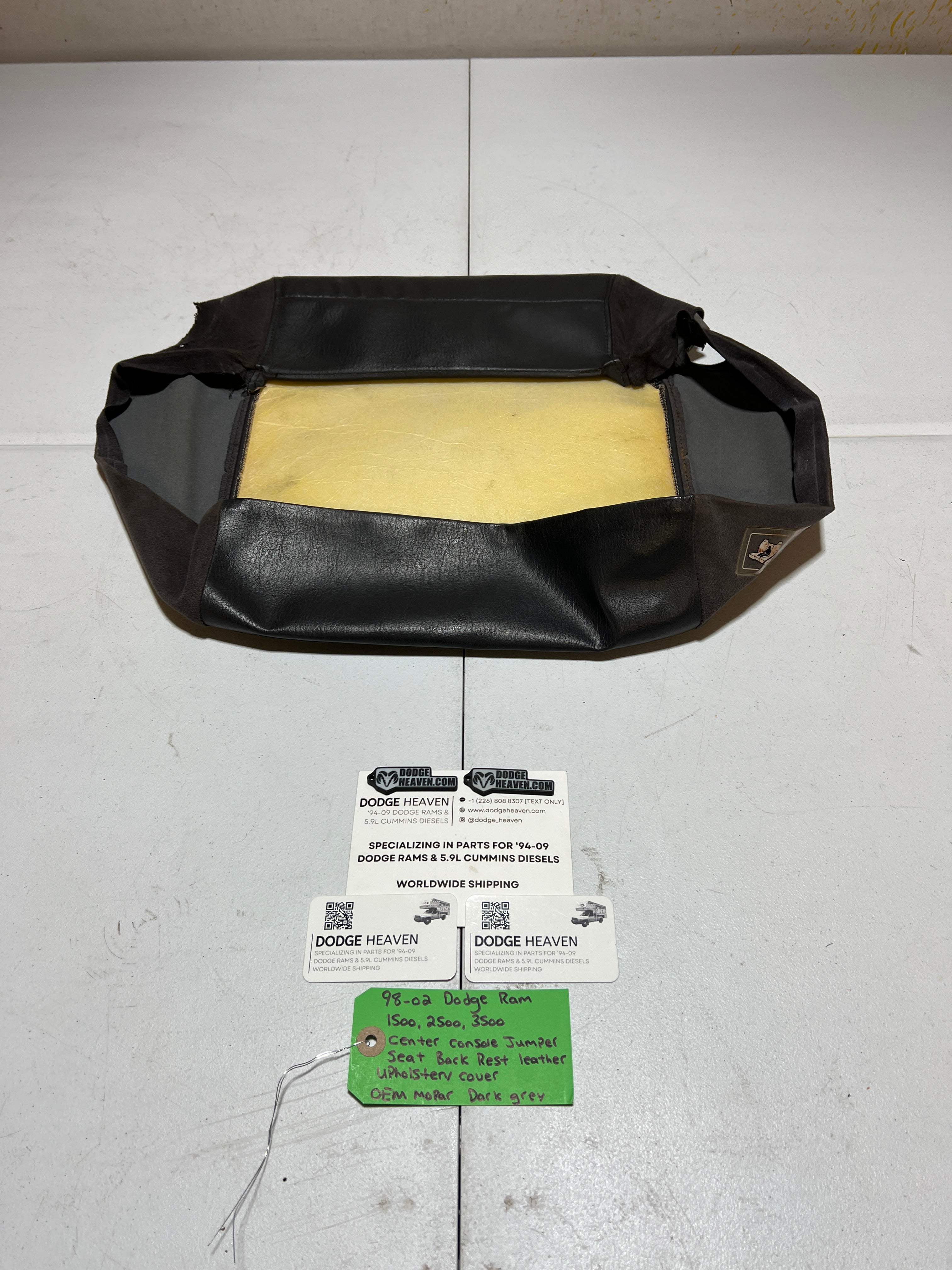 1998-2002 Dodge Ram Center Console Jumper Seat Back Rest Upholstery Leather