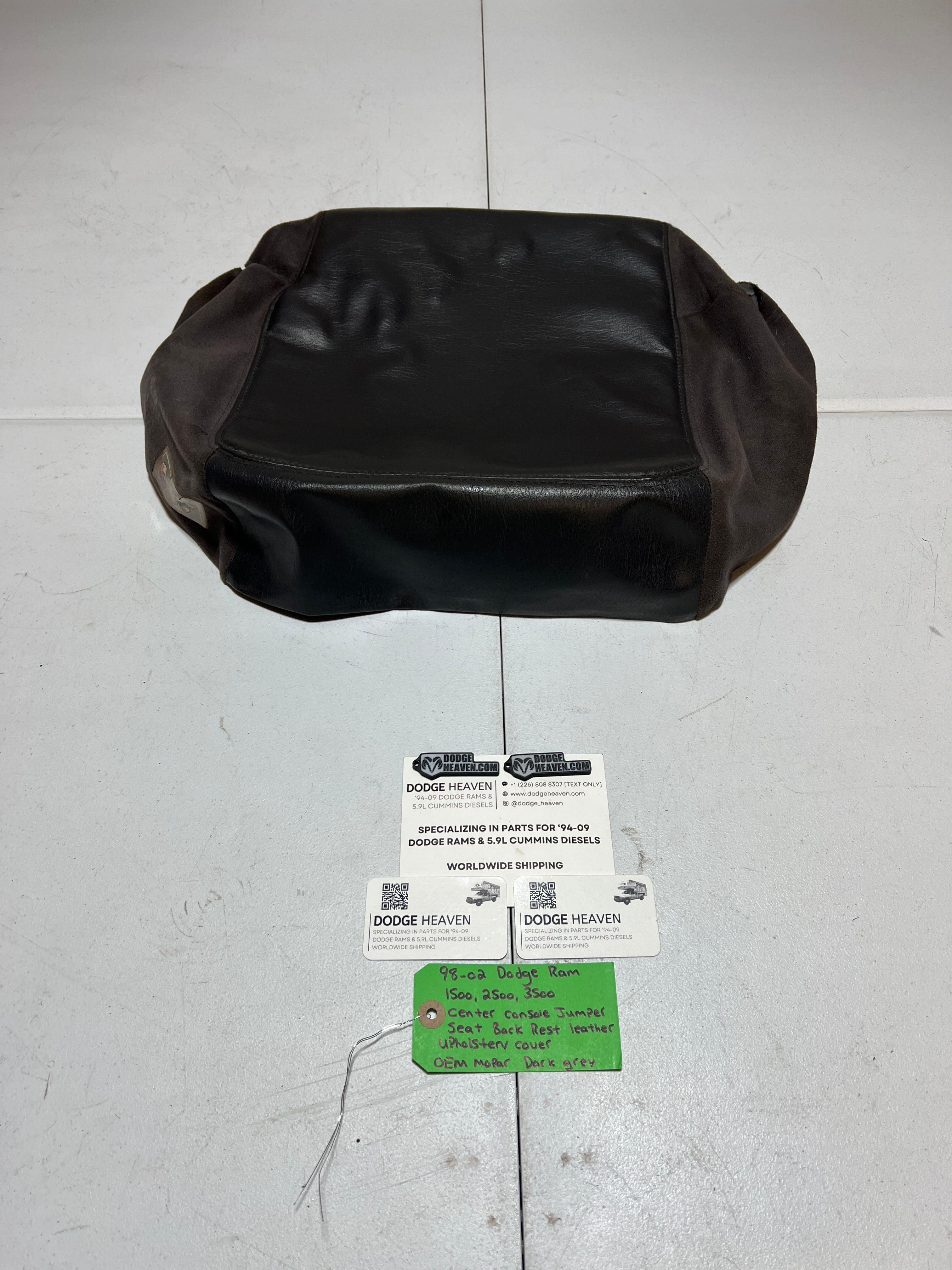 1998-2002 Dodge Ram Center Console Jumper Seat Back Rest Upholstery Leather