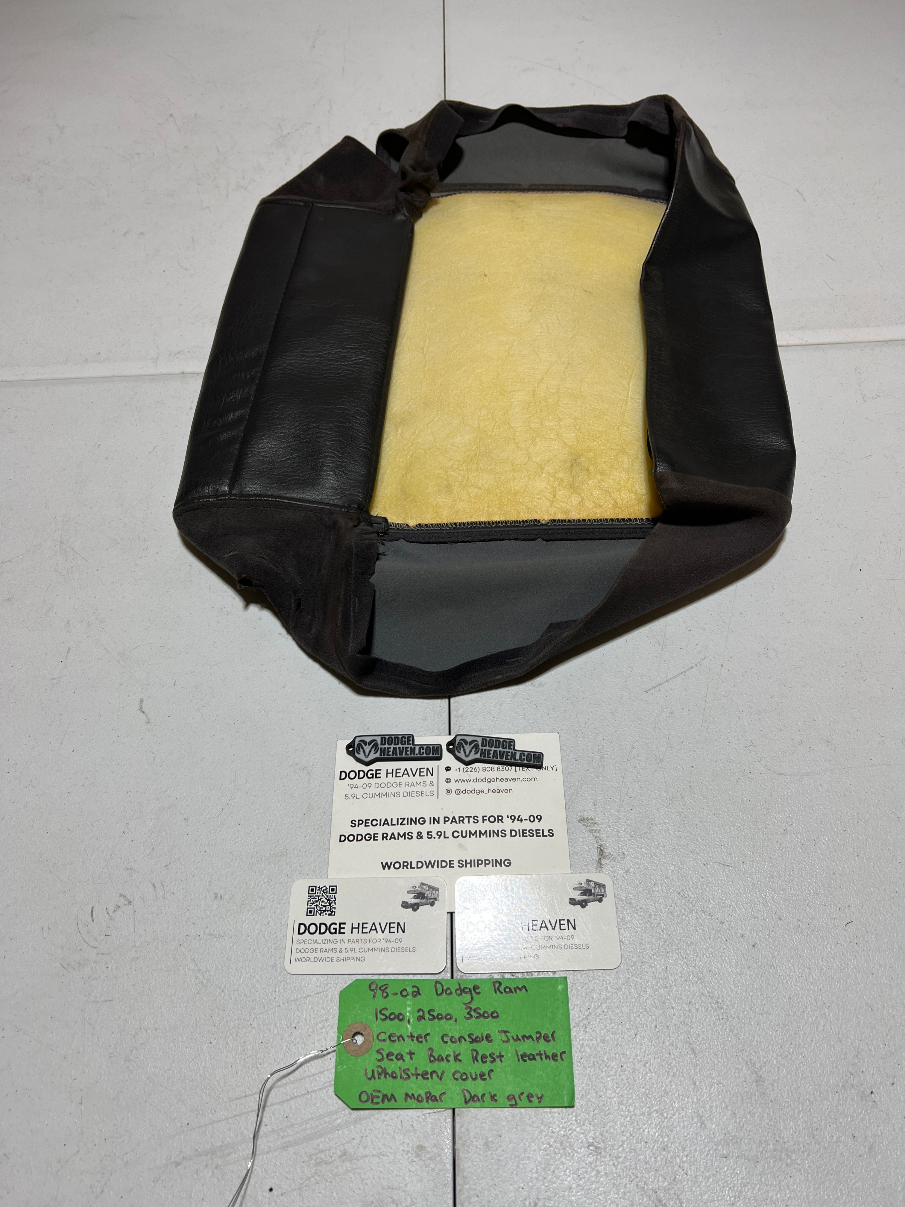1998-2002 Dodge Ram Center Console Jumper Seat Back Rest Upholstery Leather