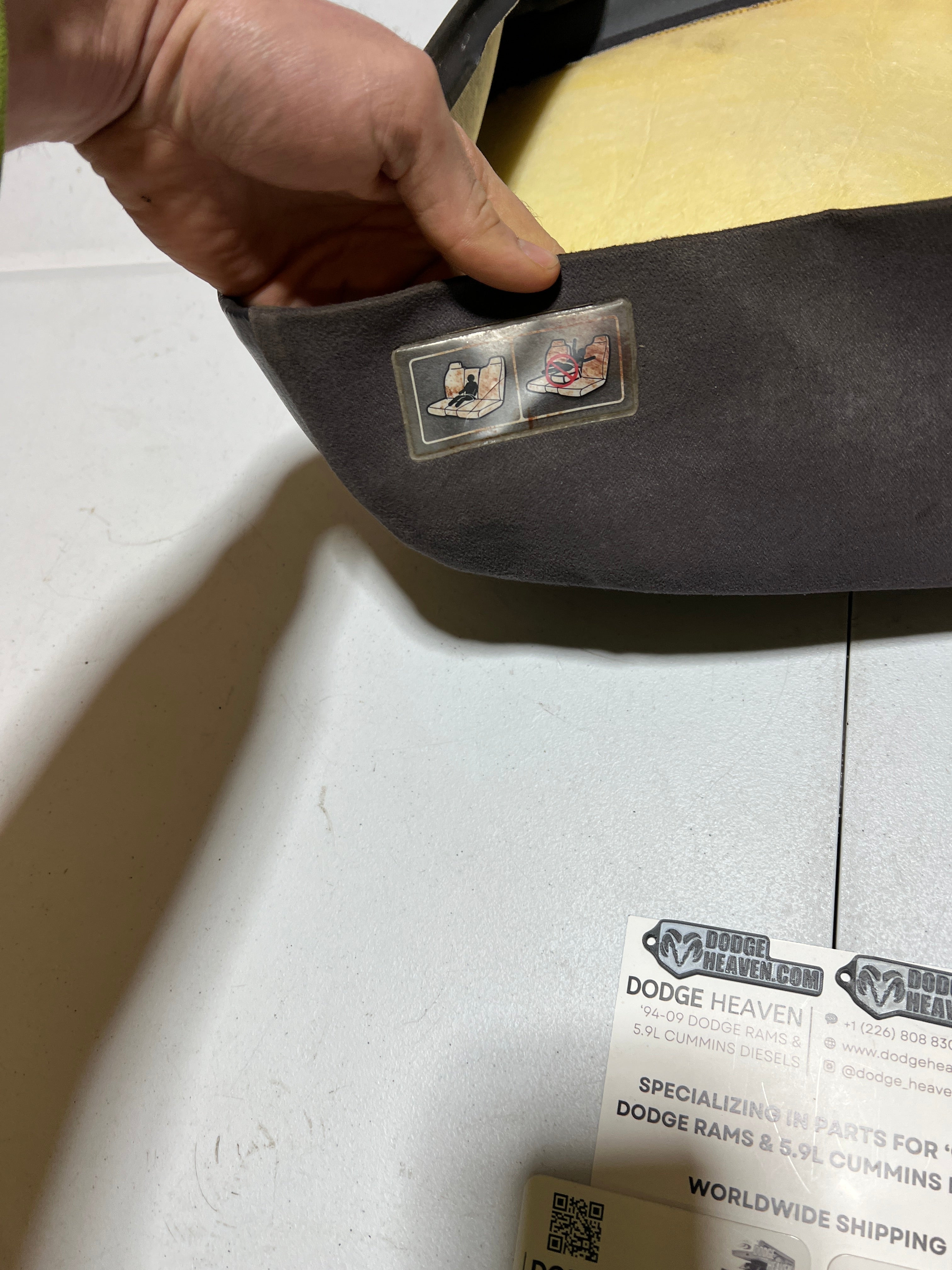 1998-2002 Dodge Ram Center Console Jumper Seat Back Rest Upholstery Leather