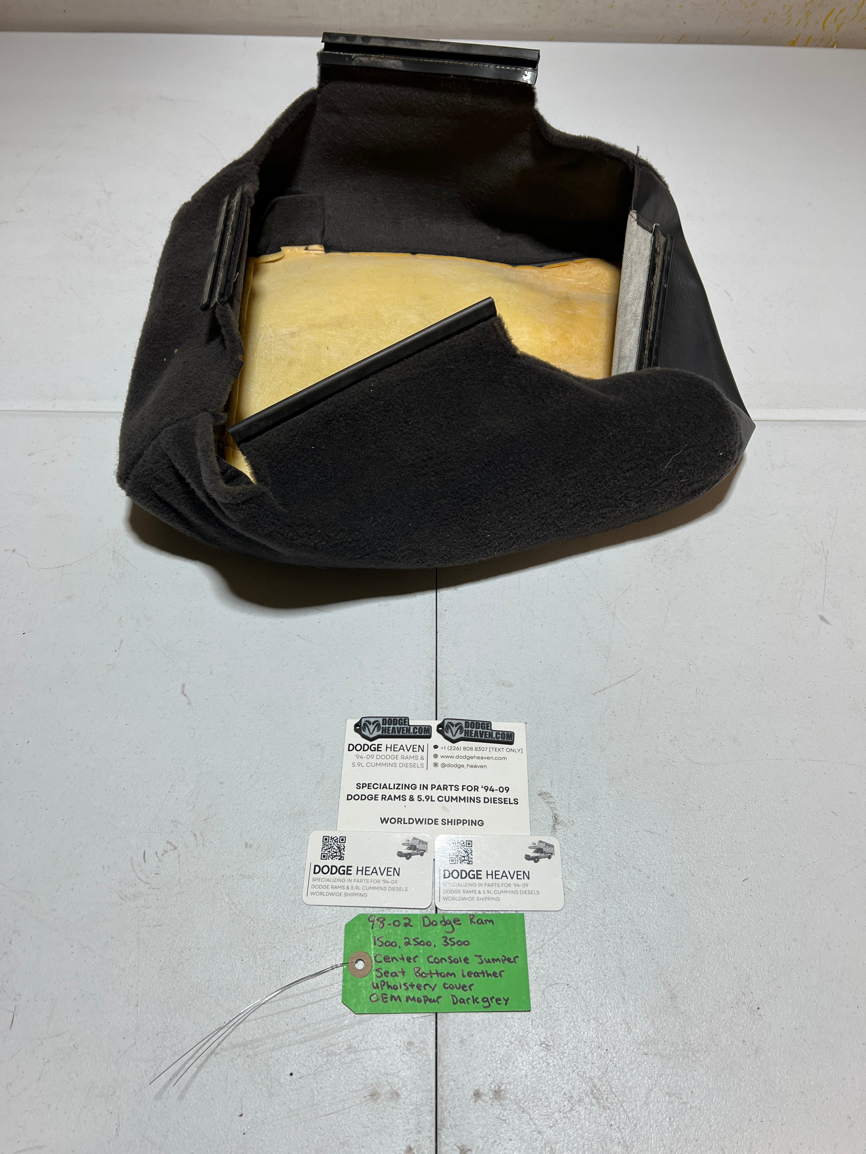 1998-2002 Dodge Ram Center Console Jumper Seat Bottom Leather Upholstery