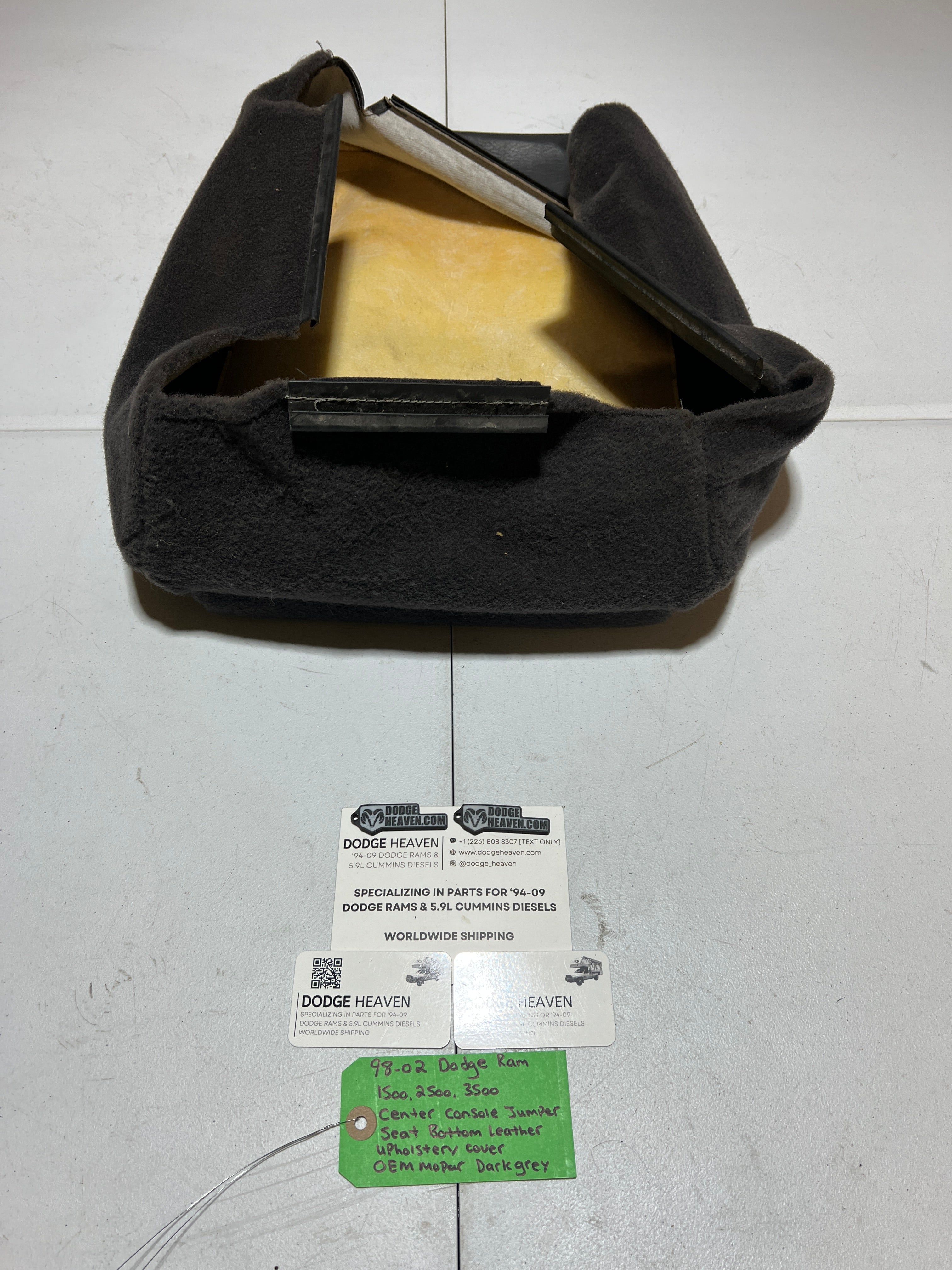 1998-2002 Dodge Ram Center Console Jumper Seat Bottom Leather Upholstery