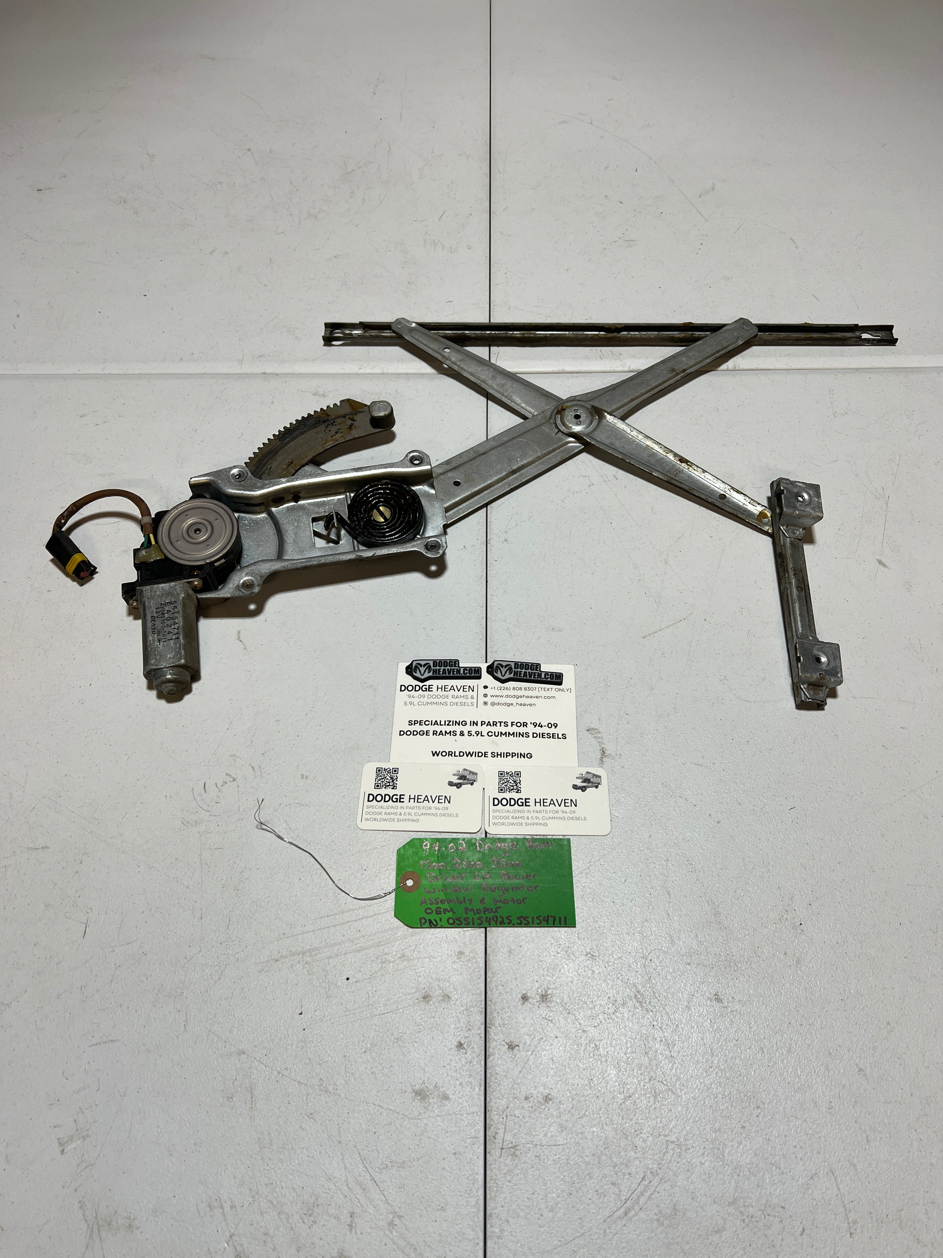 1994-2002 Dodge Ram Driver Power Window Regulator Assembly & Motor