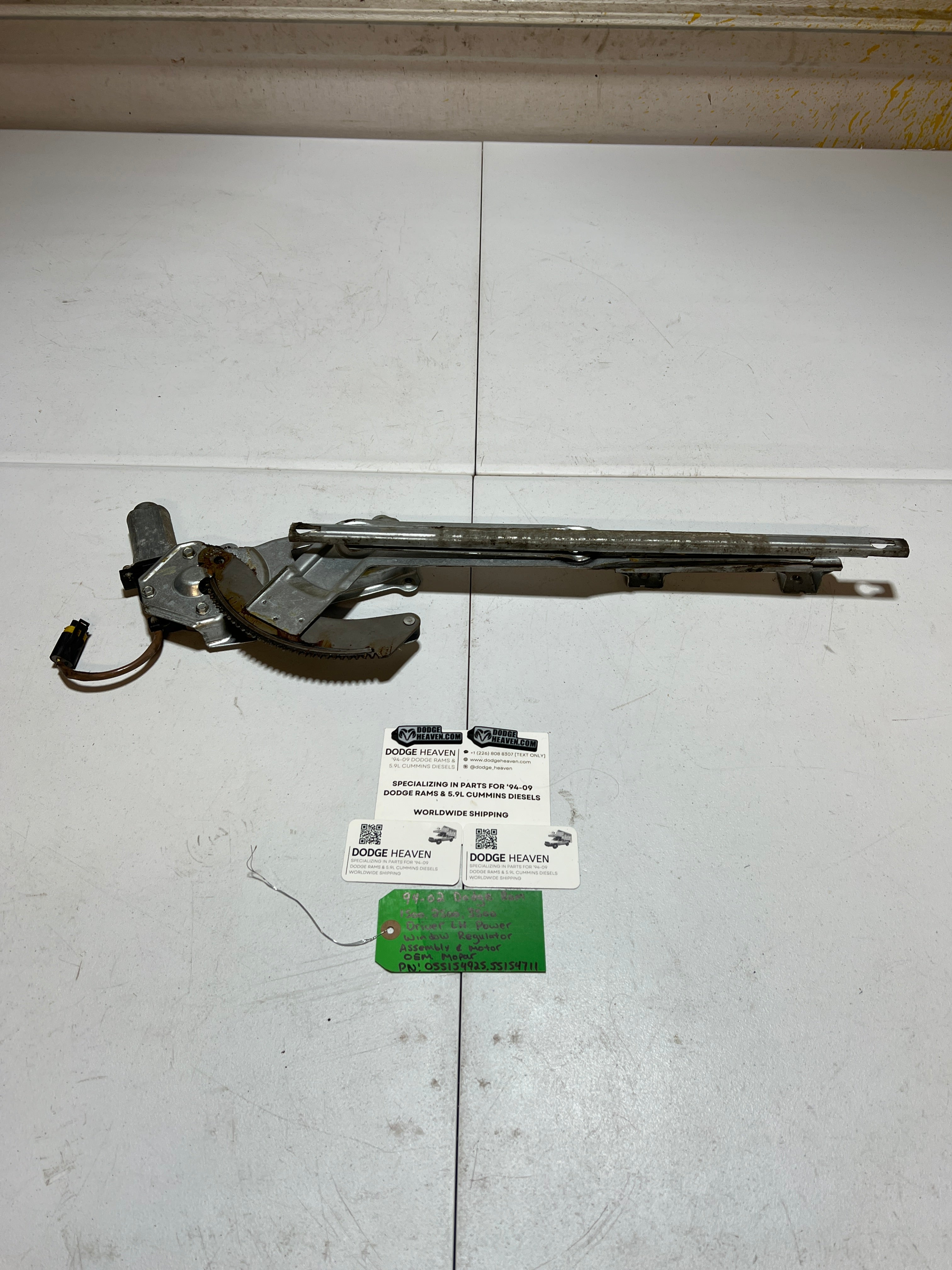 1994-2002 Dodge Ram Driver Power Window Regulator Assembly & Motor