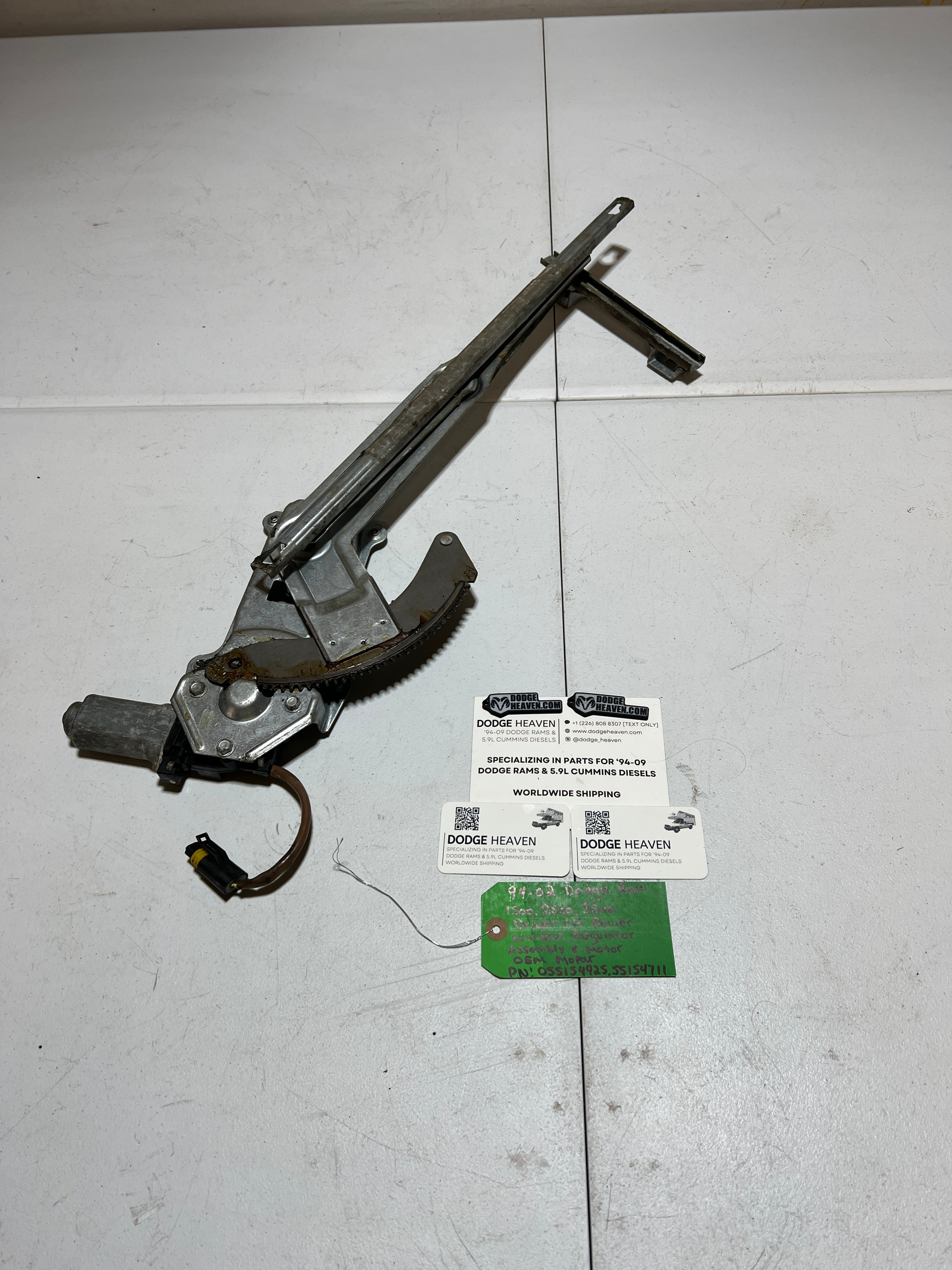 1994-2002 Dodge Ram Driver Power Window Regulator Assembly & Motor