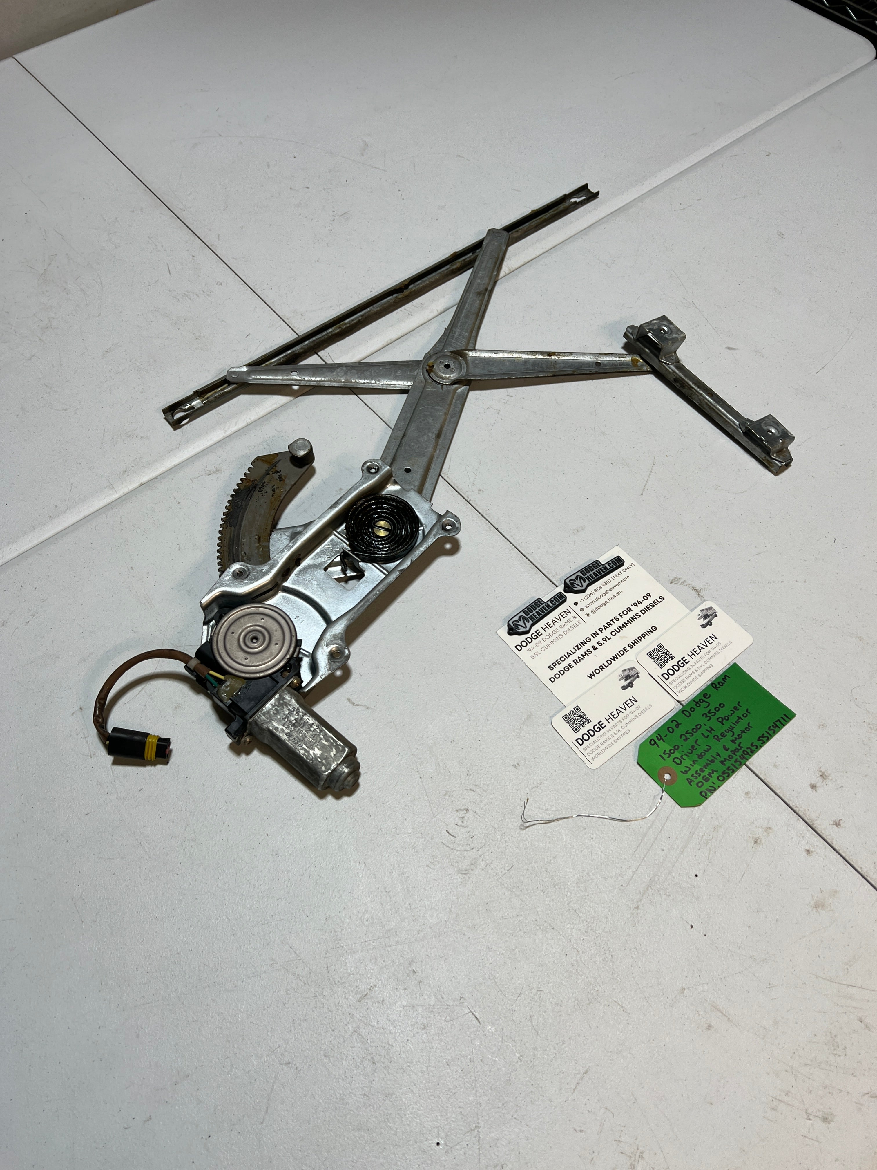 1994-2002 Dodge Ram Driver Power Window Regulator Assembly & Motor