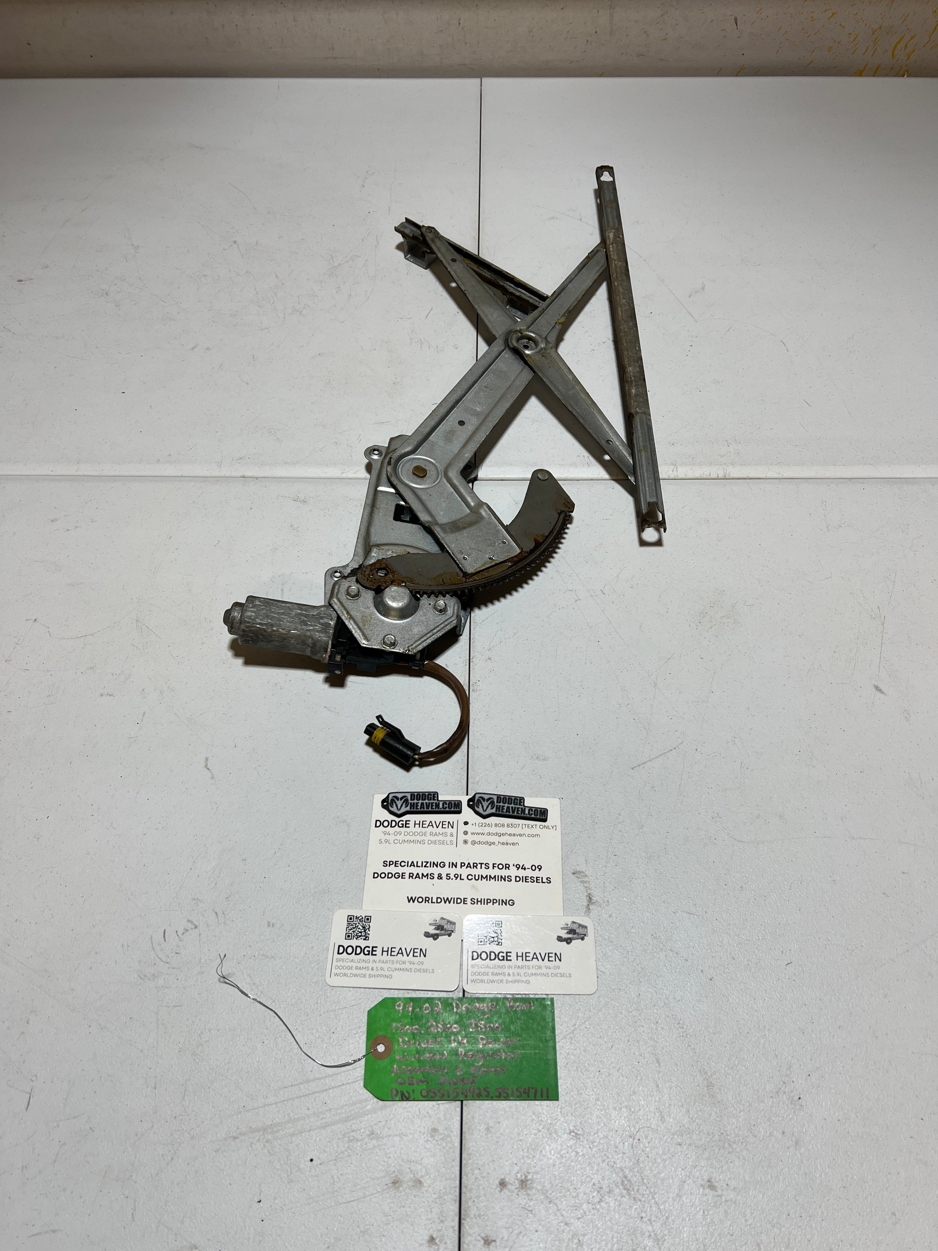 1994-2002 Dodge Ram Driver Power Window Regulator Assembly & Motor