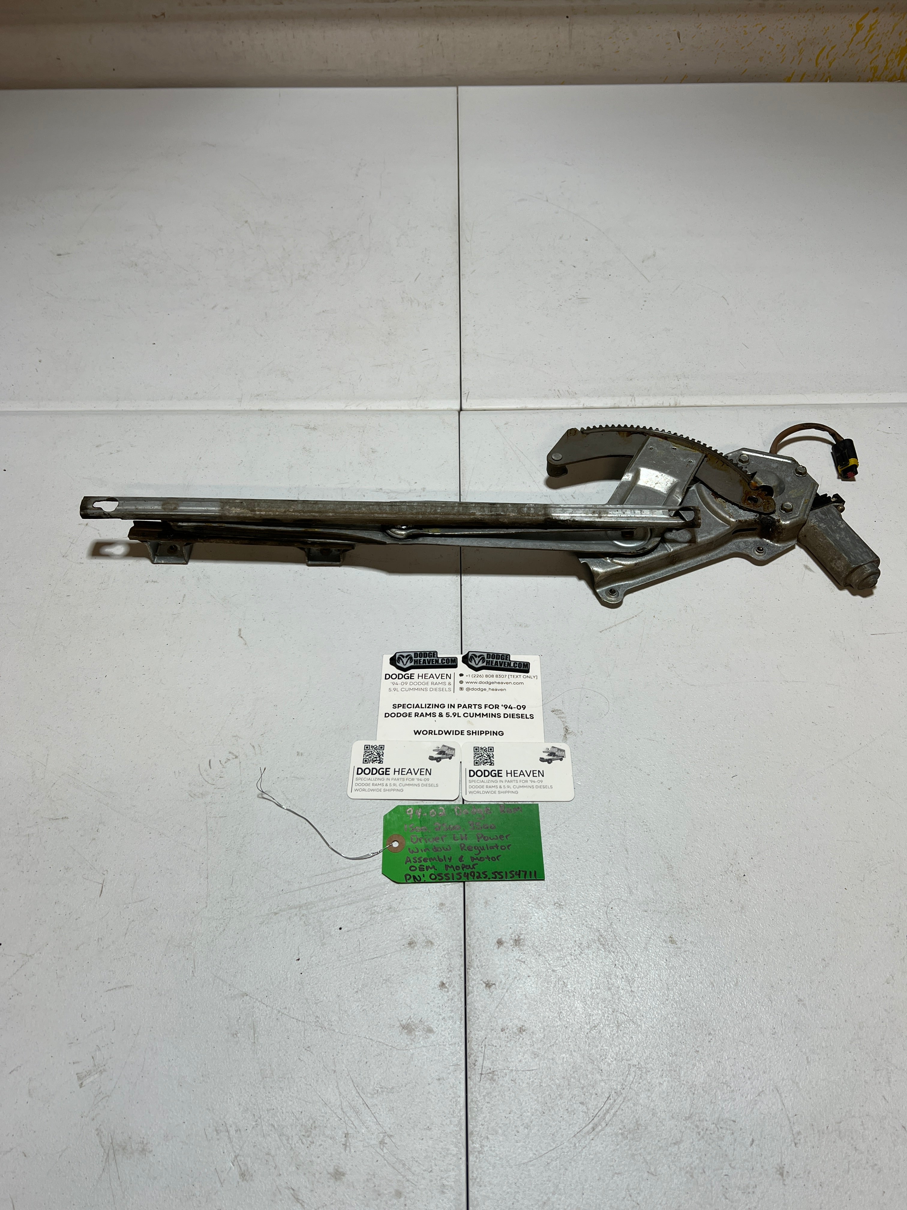 1994-2002 Dodge Ram Driver Power Window Regulator Assembly & Motor