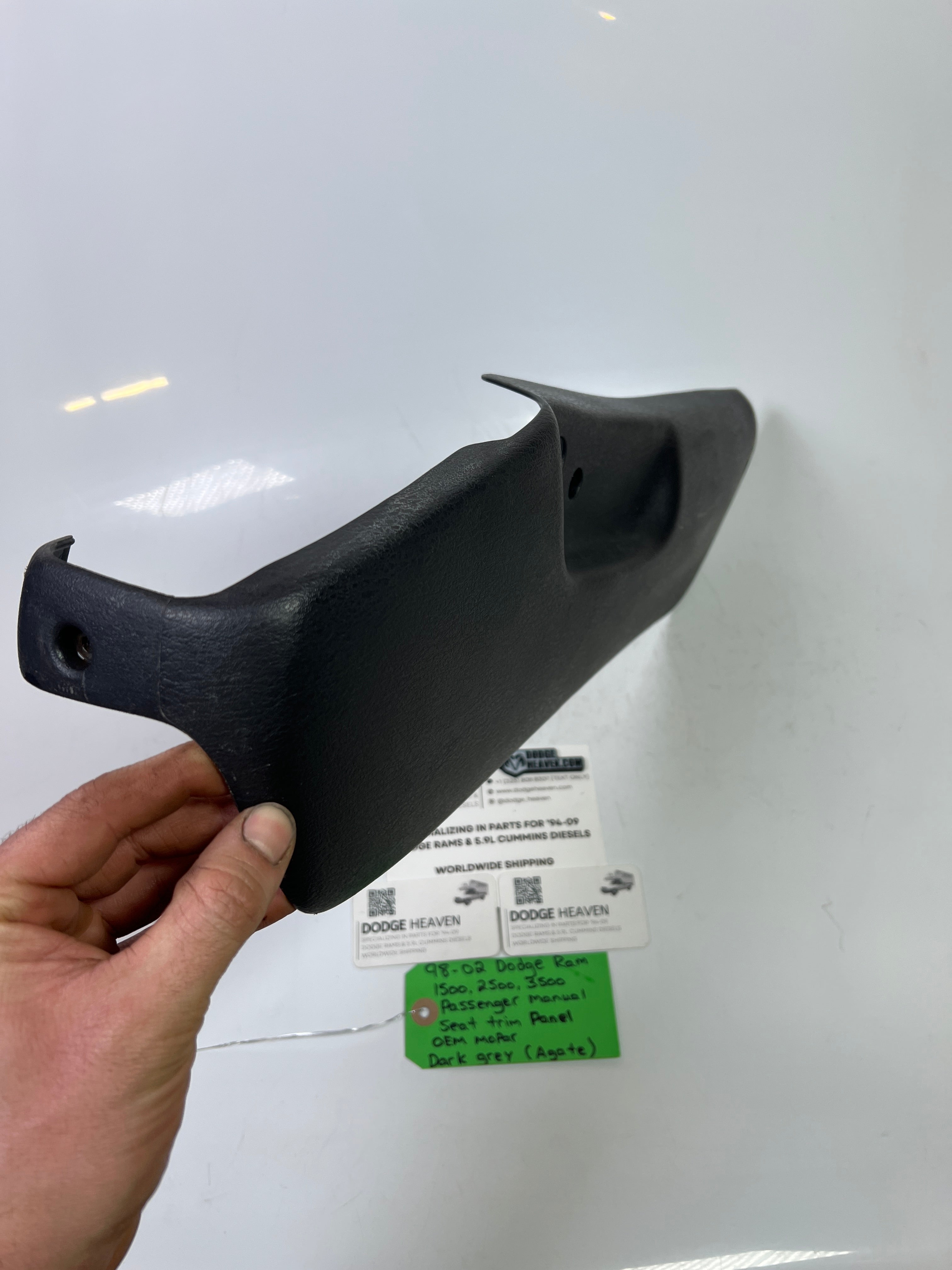 1998-2002 Dodge Ram Passenger-Side Manual Seat Side Trim Panel Agate Dark Grey (OEM)