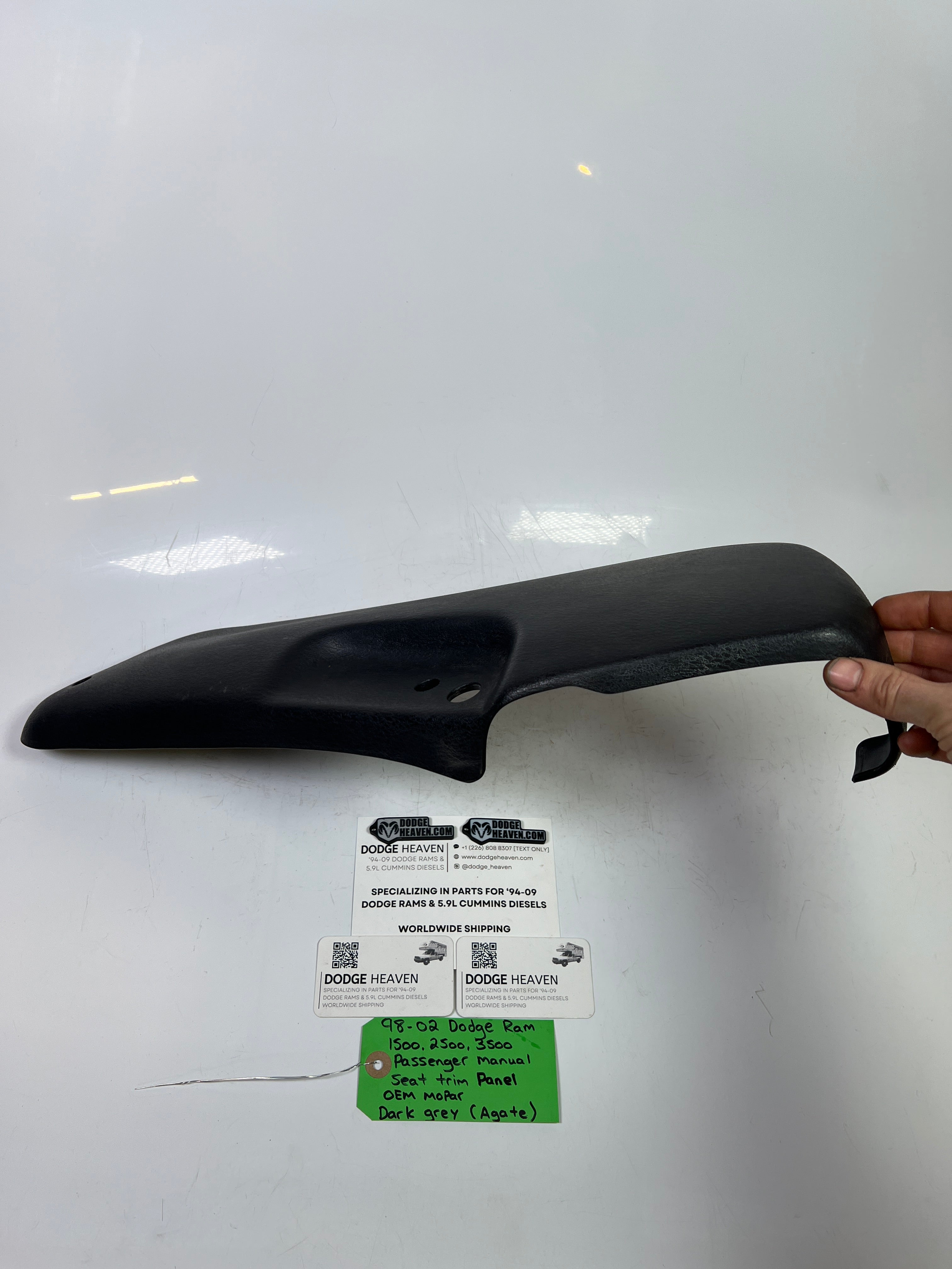 1998-2002 Dodge Ram Passenger-Side Manual Seat Side Trim Panel Agate Dark Grey (OEM)