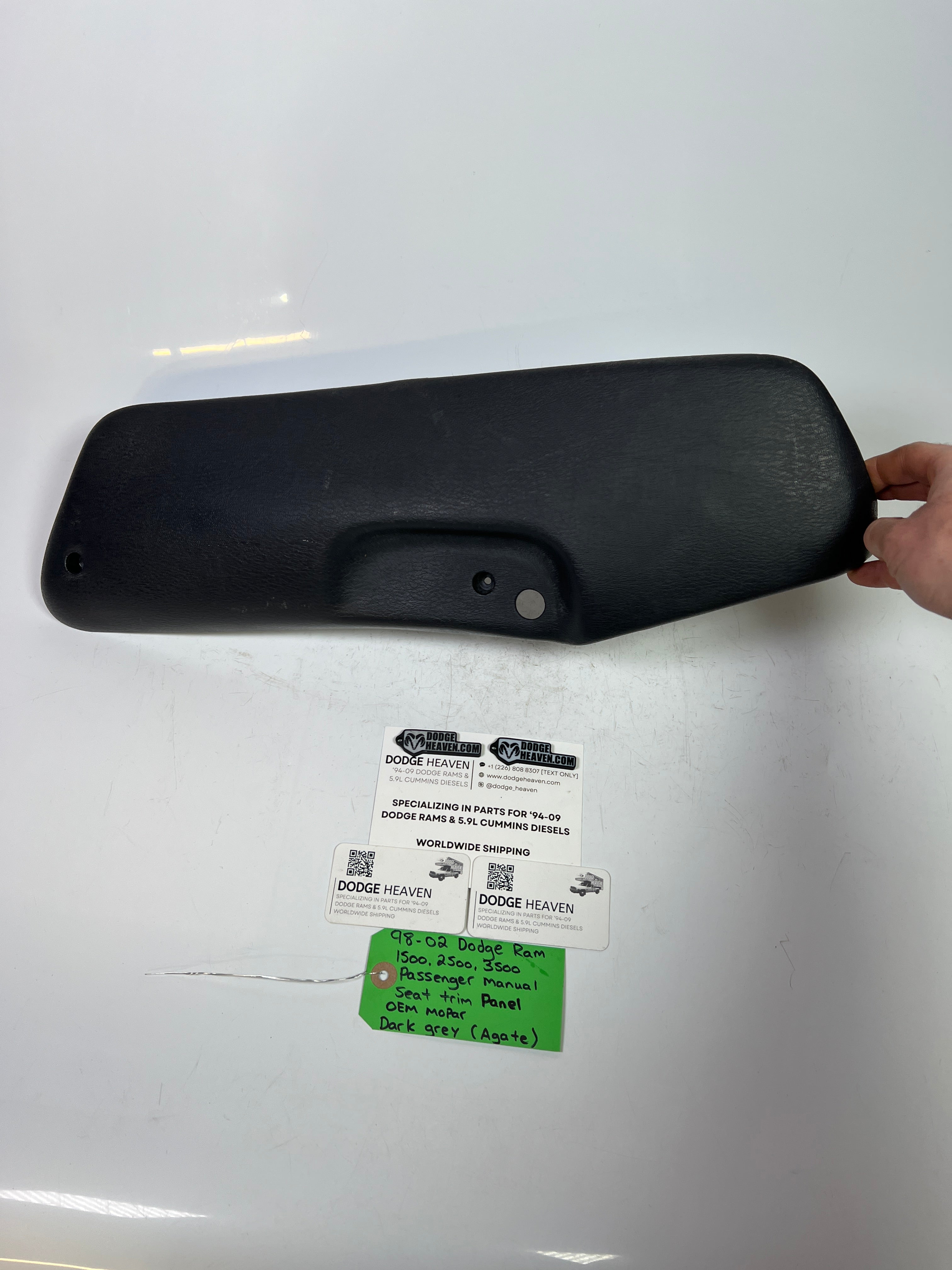 1998-2002 Dodge Ram Passenger-Side Manual Seat Side Trim Panel Agate Dark Grey (OEM)